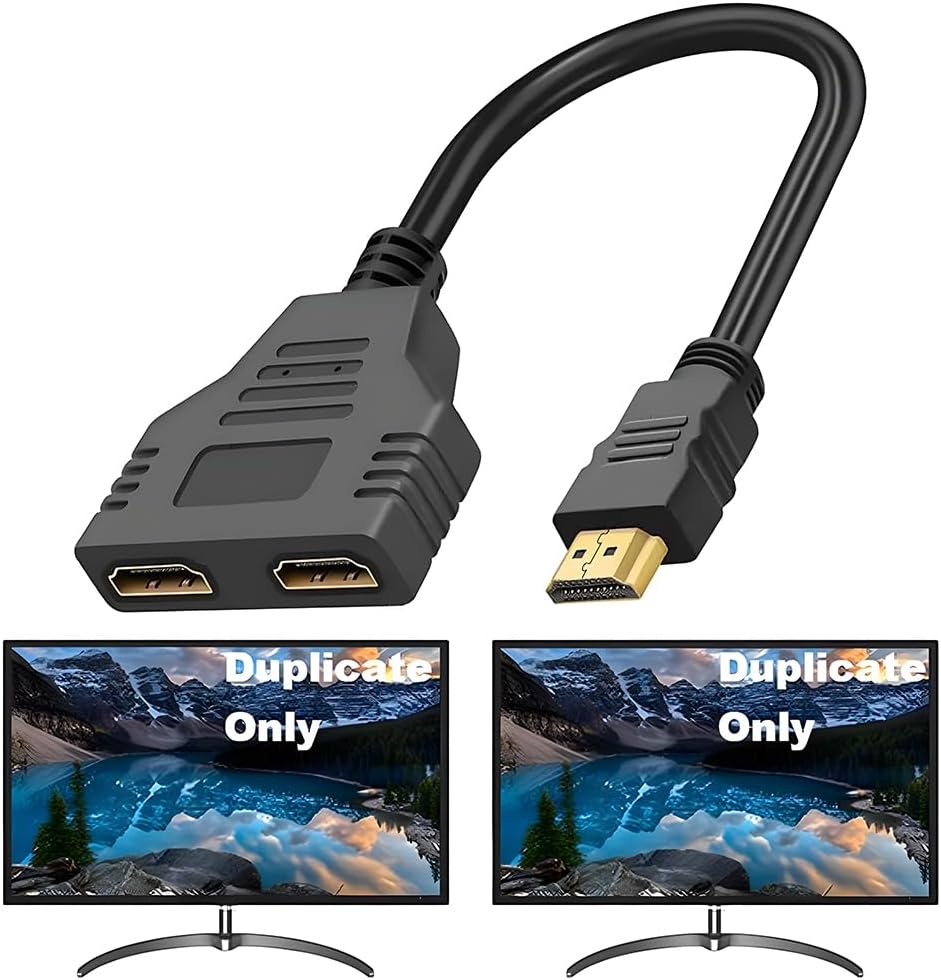 Flsazrx 1 2 1 2 Hdmi Splitter in Out Adapter Cable -HDMI Splitter Male to Dual HDMI Female to Way for HD, LED, LCD, TV