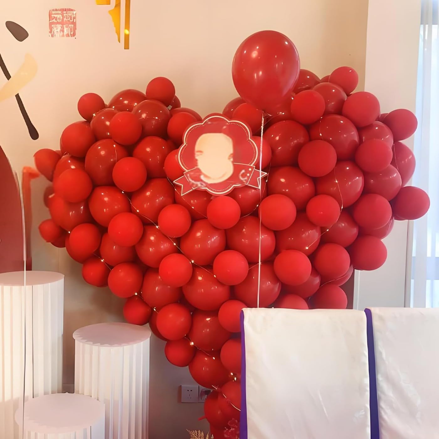 PartySoon 147 Pcs Red Balloons Arch Kit Red Balloon Different Sizes for Valentine's Decorations Birthday Party Gender Reveal Baby Shower Wedding Anniversary Bridal Decorations