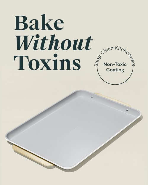 Caraway Non-Stick Ceramic Baking Sheet - Non-Toxic, PTFE & PFOA Free - Large 18" x 13" - Ideal for Baking & Roasting