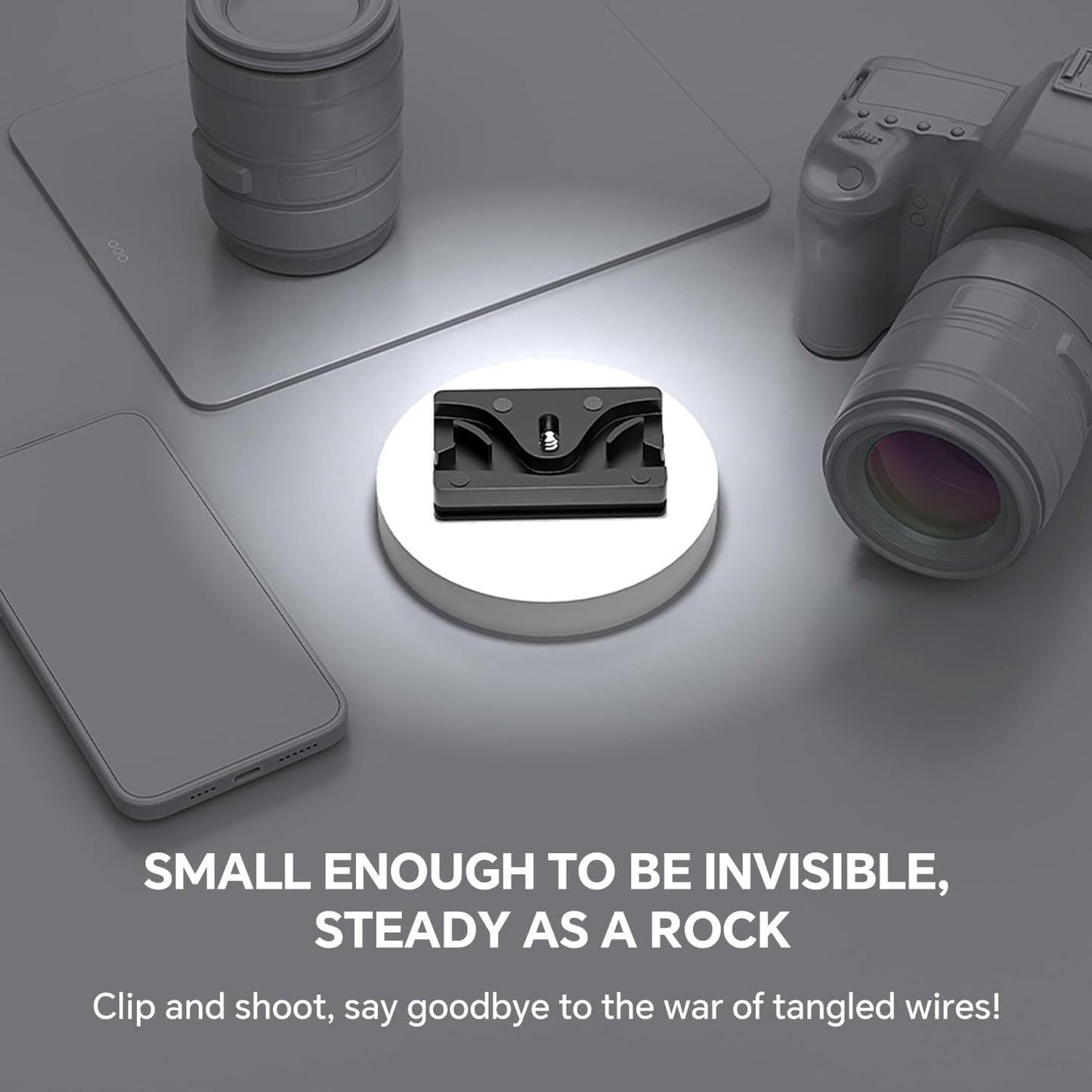 YAMCOWL 1/4-inch Aluminum Camera Cable Locking Clip - Adjustable USB/HDMI Protector with Threads, Secure Cable Clip