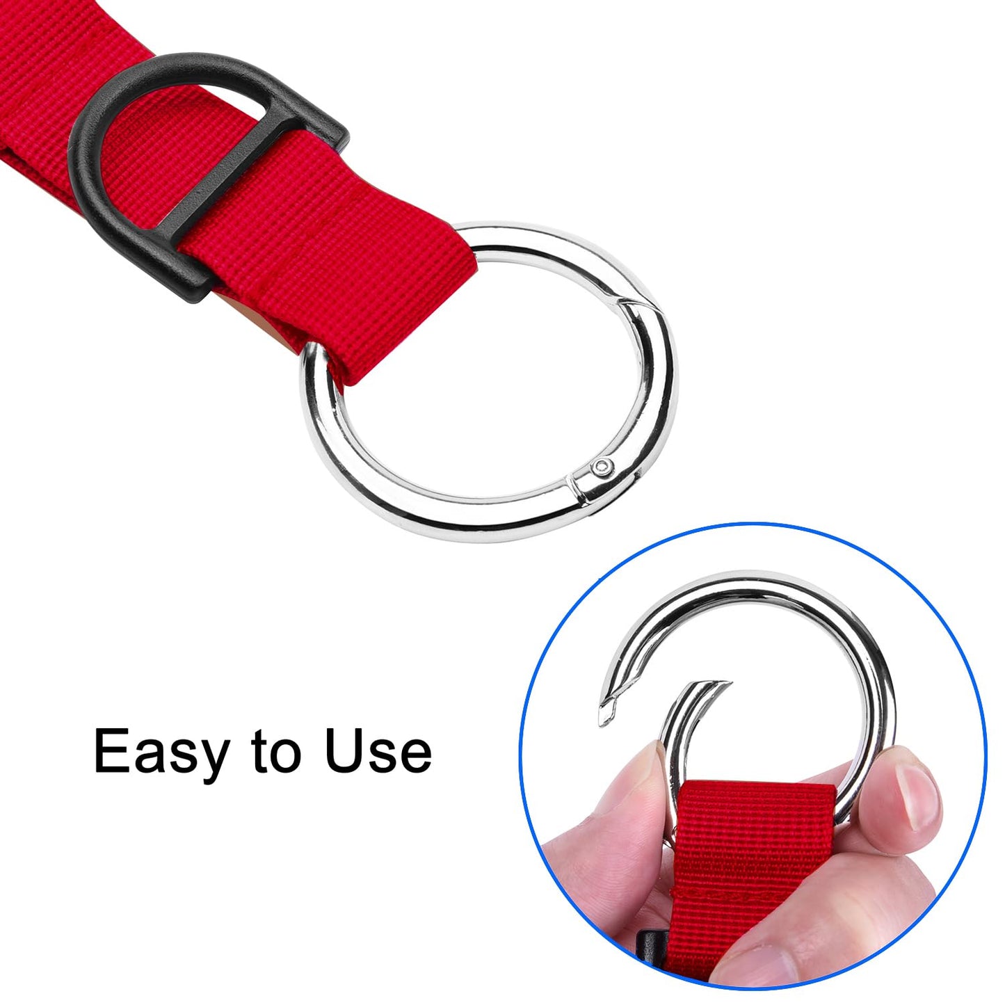 Wisdompro Jacket Gripper Strap, Add a Bag Luggage Straps Baggage Suitcase Belts Travel Accessories with Hook and D-Ring - Make Your Hands Free, Easy to Carry Your Extra Bags - Red
