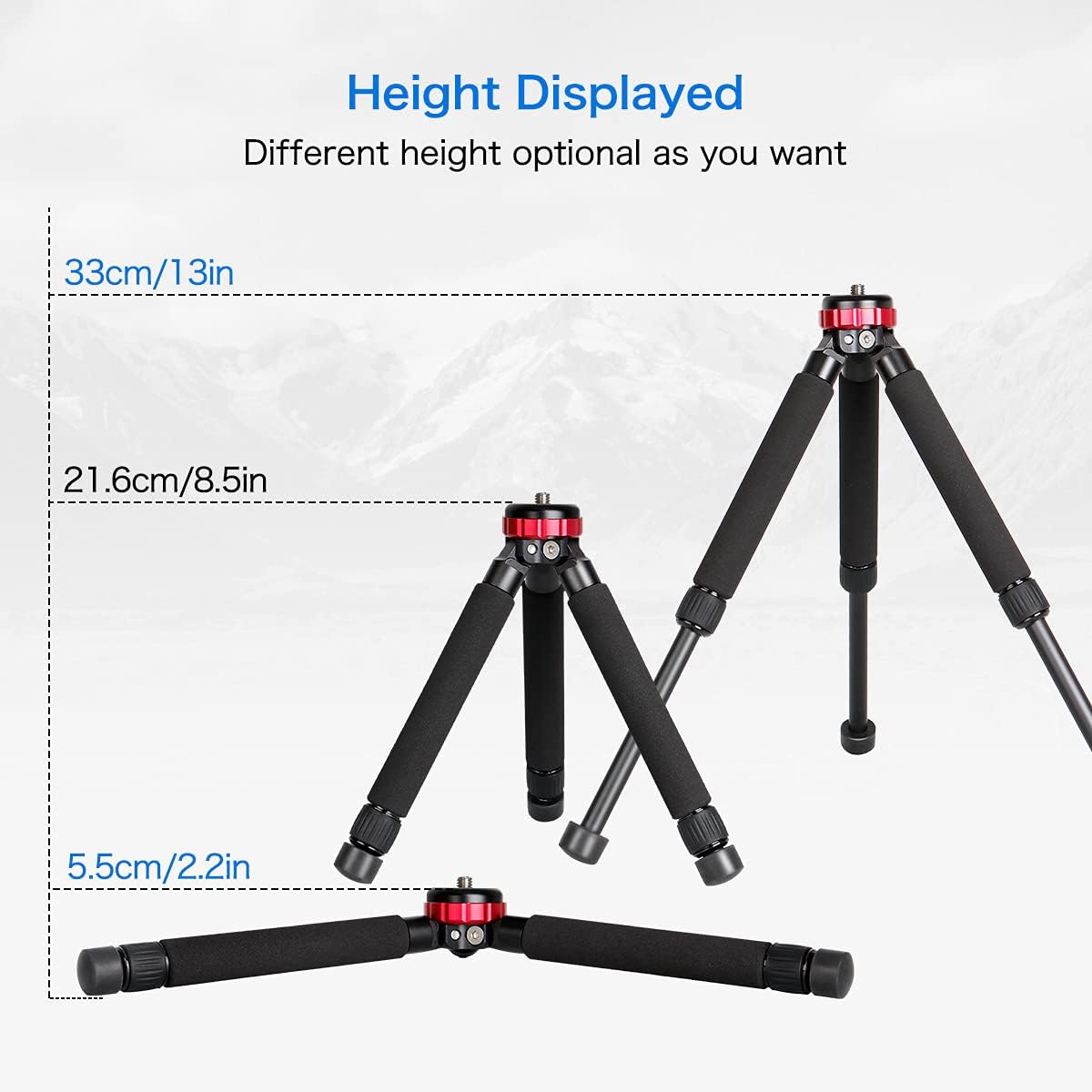 koolehaoda 1/4" 3/8" Camera Mini Tripod Table Stand Desktop Compact Tripod with and Screw Mount Compatible with DSLR