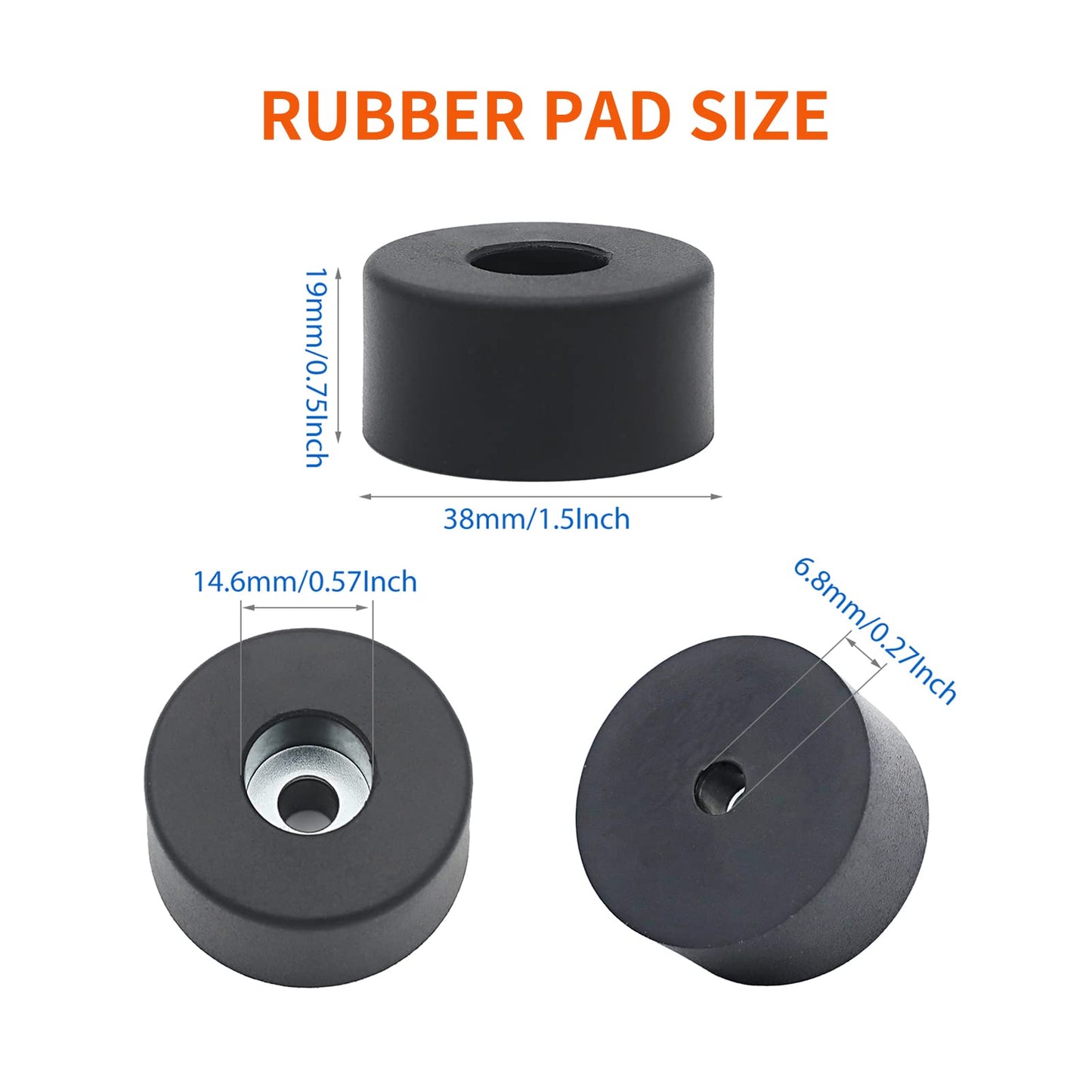 Air Compressor Isolator Pads - 4 Pack Replacement Rubber Feet 192310GS for Coleman Powermate, Sanborn & More - Also Ideal for Speaker Cabinets, Computer Desk, Sofa Cushions (E106661, D091007)