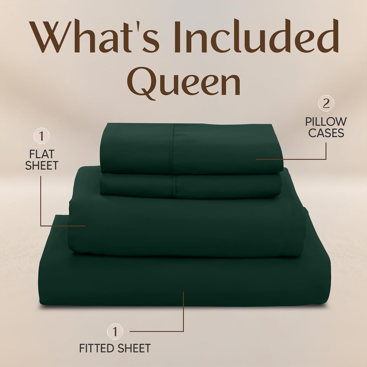 Utopia Bedding Queen Size Sheet Set - Soft, Breathable Microfiber | 4-Piece Emerald Green Bedding Set