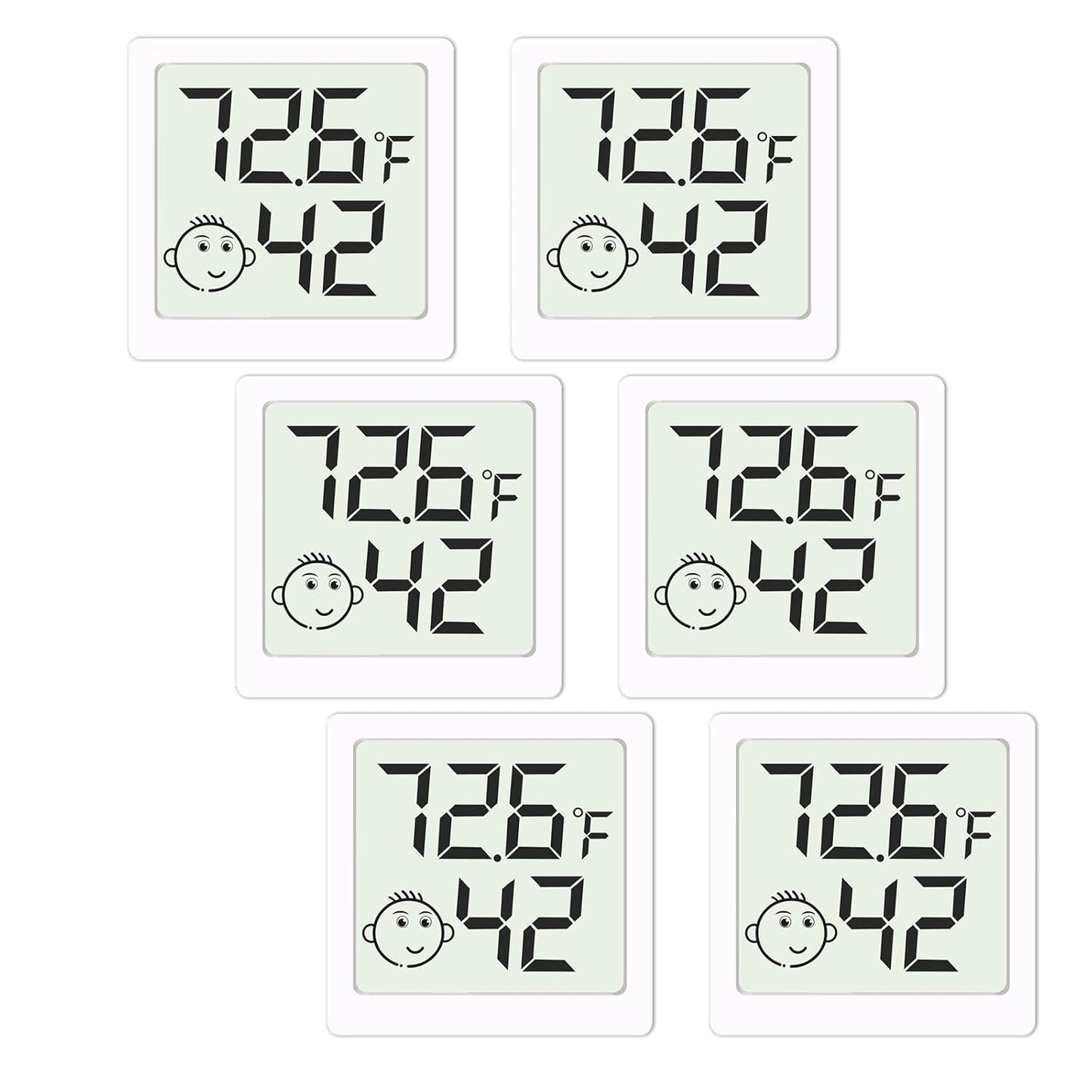 Skiennix Mini Humidity Meter - Digital Thermometer & Hygrometer for Home, Office & Garden | 6 Pack