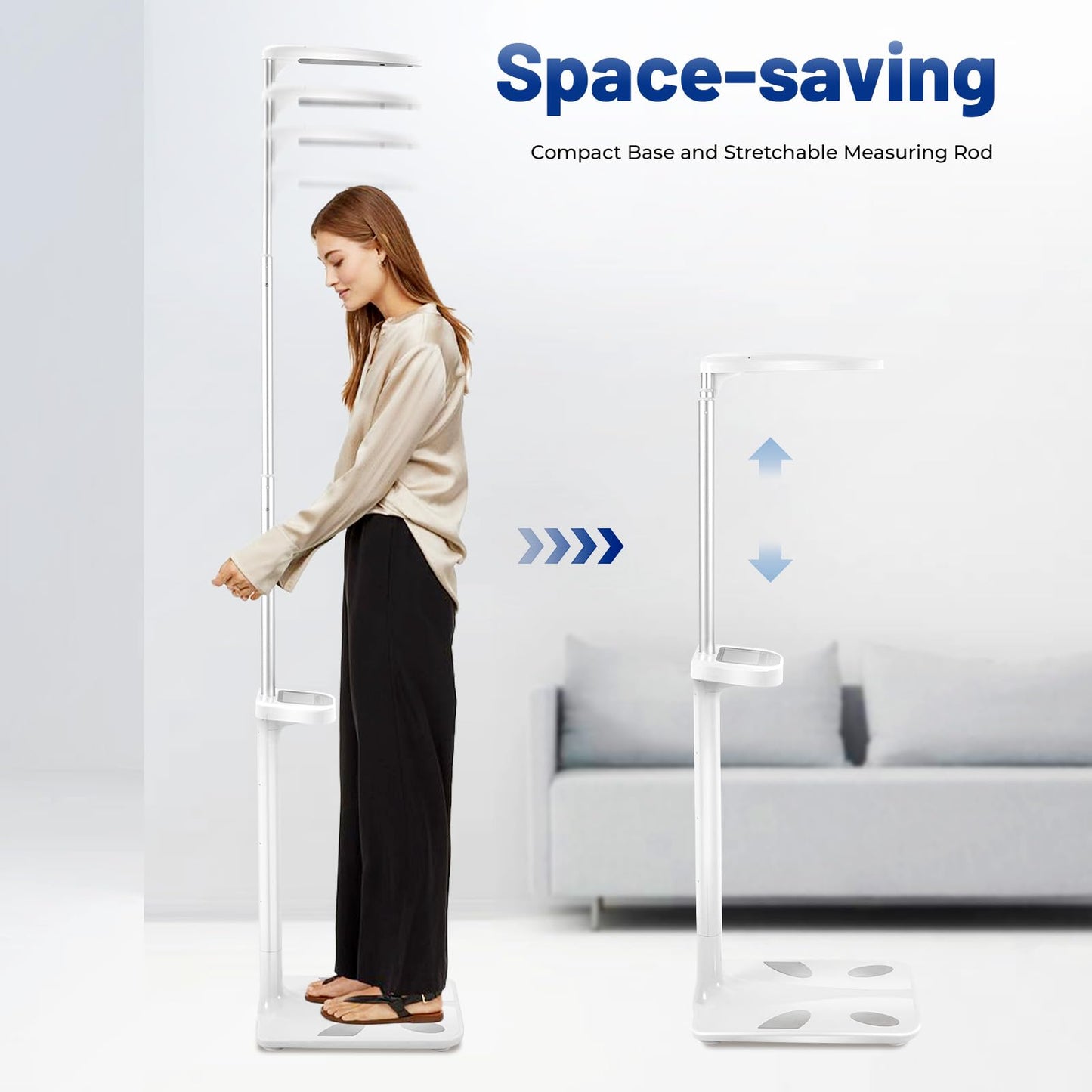Medical Office Scale,Smart Physician Scale, Medical Scale for Weight and Height Measurement, Non-Contact Sonar Ranging All-in-One LCD Display for Measuring Weight, Height, Obesity, BMI and More