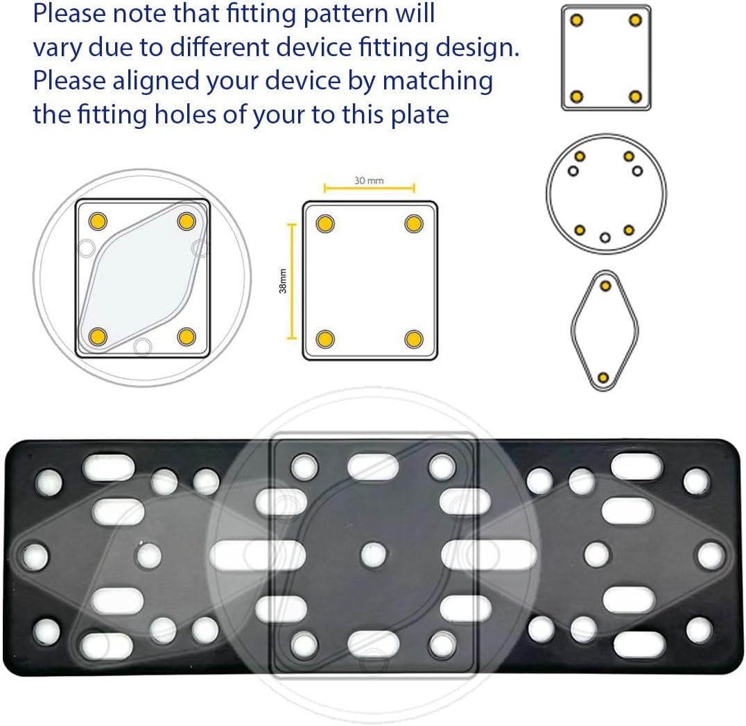 ChargerCity 2 4 Universal Metal Alloy Bracket Plate for Ham CB Radio Garmin GPS Fish Finder Vehicle Mounting Plate