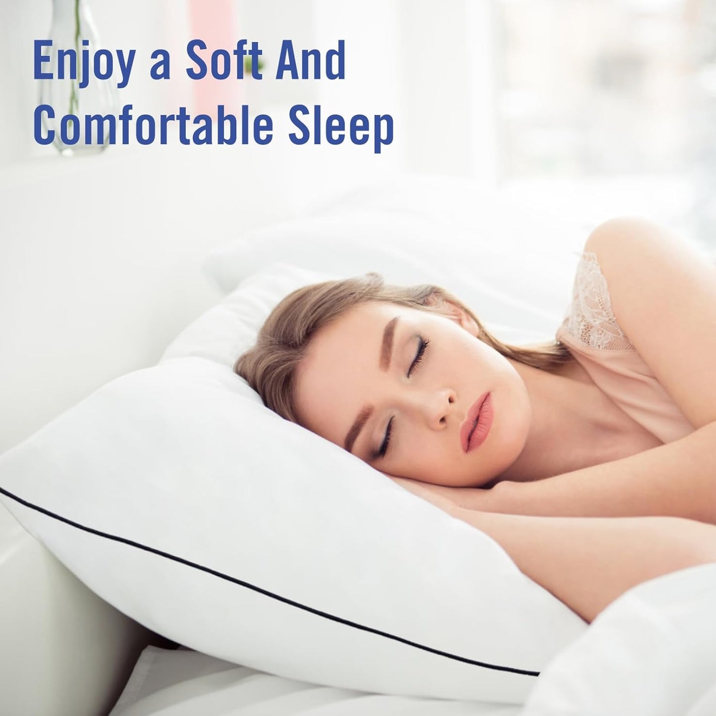 Vorouhals Hotel Collection Bed Pillows - Cooling Down Alternative for All Sleep Positions | 2 Pack Standard Size