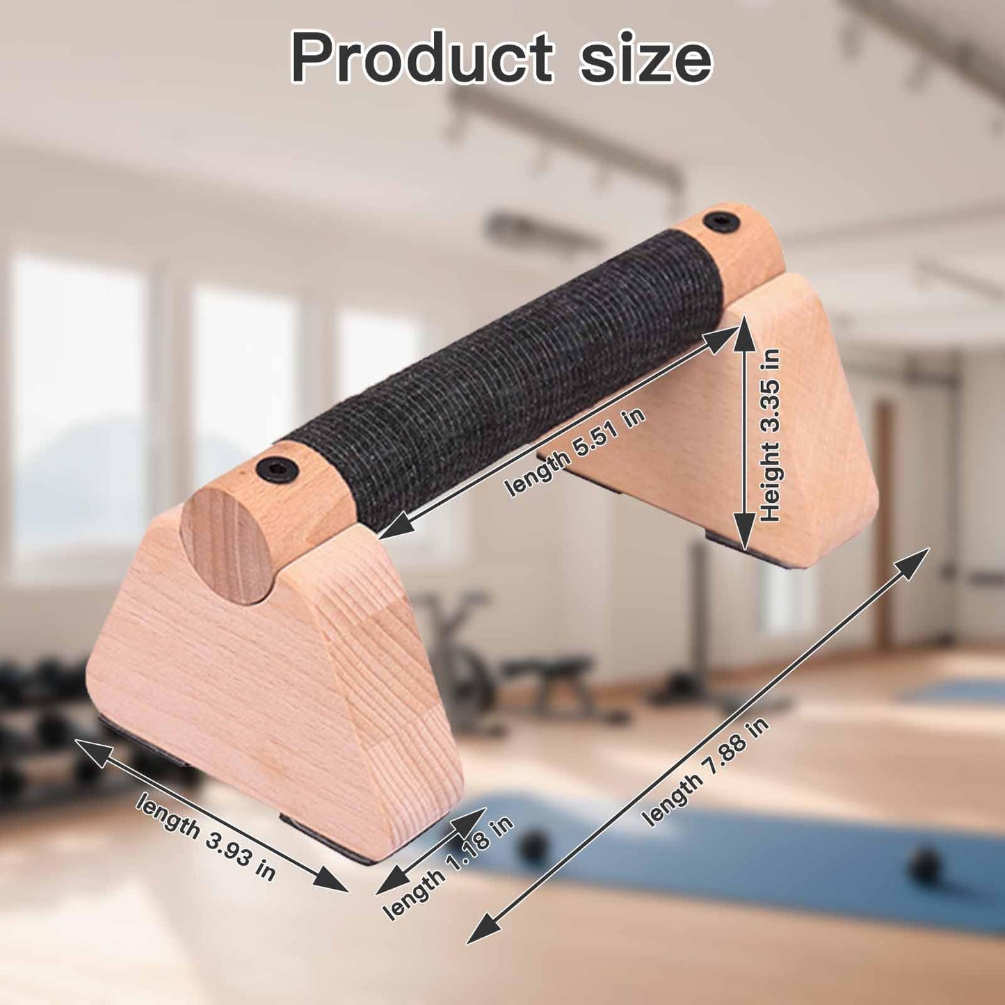 Wooden Parallettes Bars for Calisthenics - Handstand Push Up Bars for Training, L-Sit & Dip Workouts - Portable Fitness Equipment for Home Gym (7.88 inches)