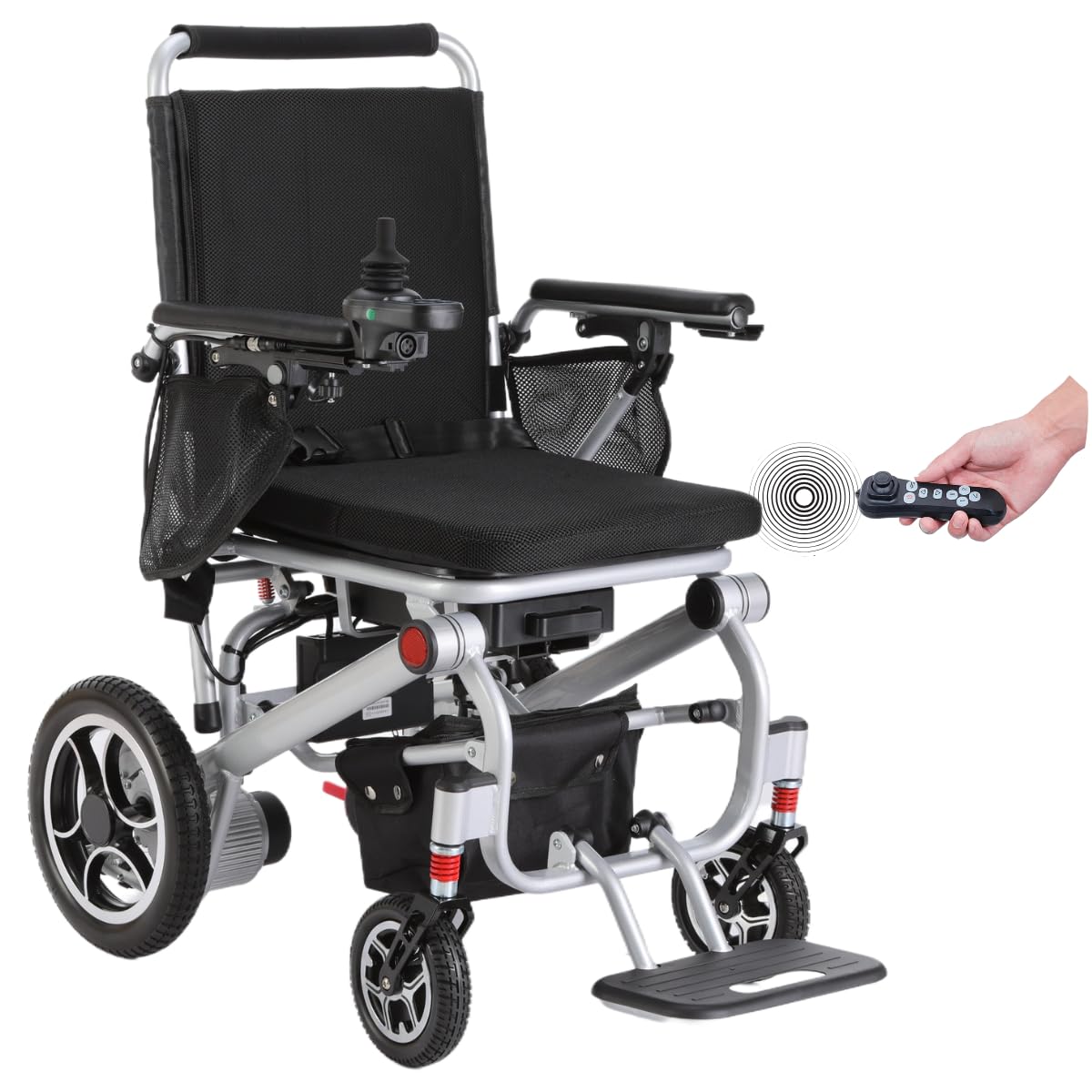 Rubicon DX07 All Terrain Foldable Electric Wheelchairs for Adults - Powerful 500W Motor - 12 mi Cruise Range - Detachable Airline Friendly Battery Supports up to 265 lbs (Model14)