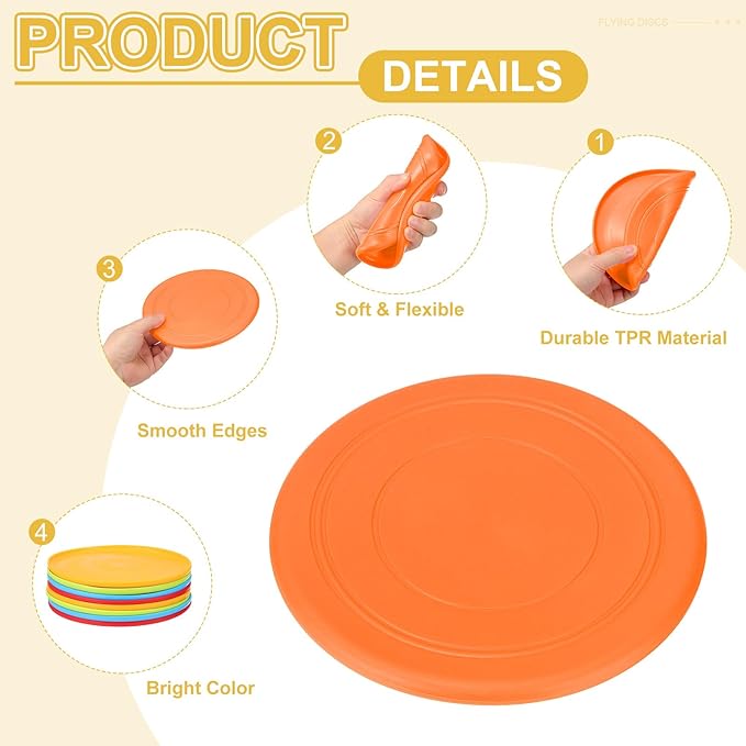 PATIKIL Flying Disc Soft Silicone Colorful Flying Disk Flyer for Outdoor Sports Lawn