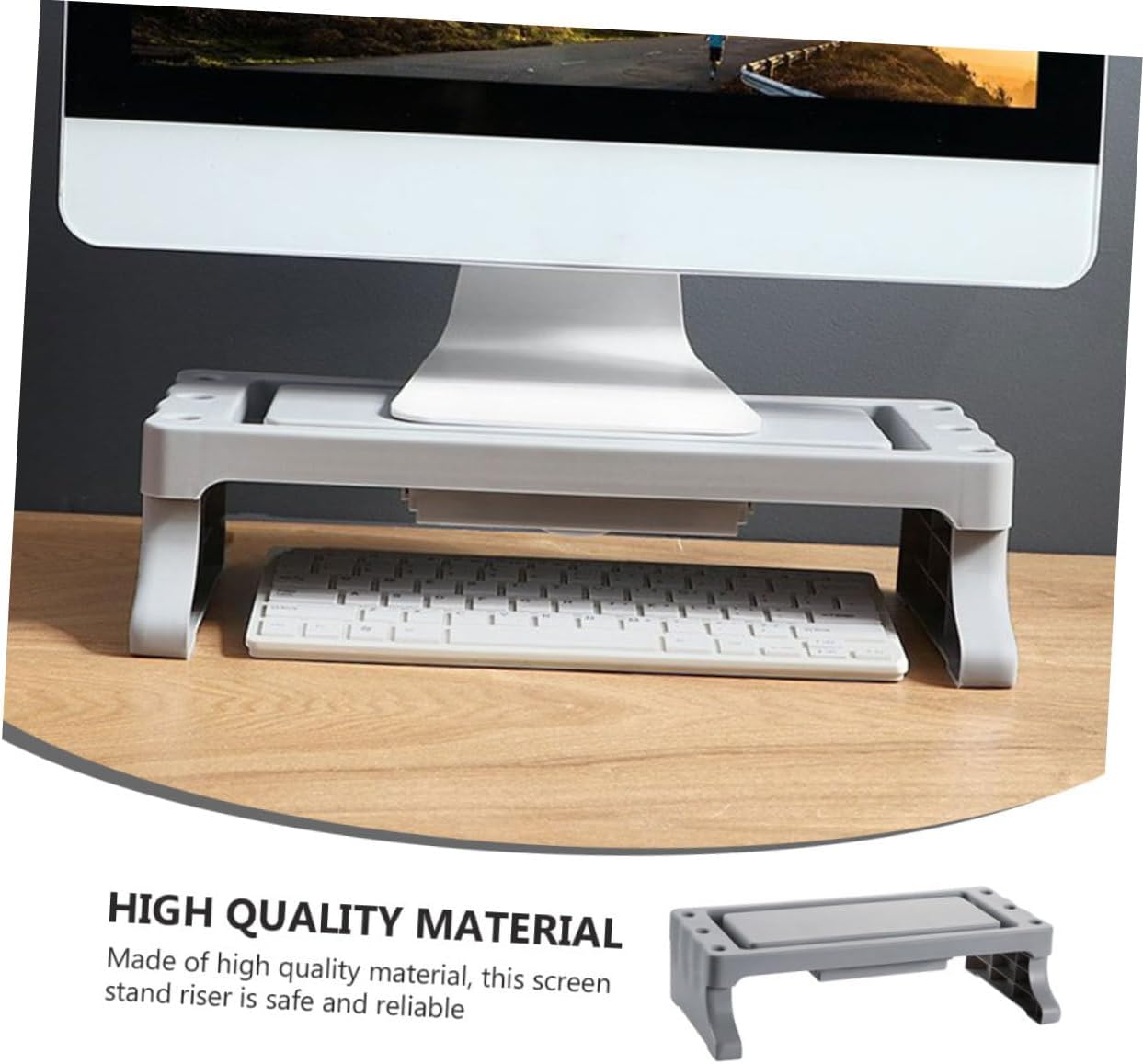 Desk Hutch Organizer for Home Office - Laptop Shelf & Storage