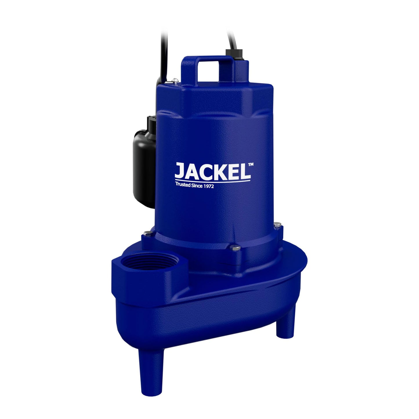 JACKEL SEW501CIT 1/2 HP 9300 GPH Cast Iron Submersible Sewage Pump with Piggy-Back Tethered Float Switch