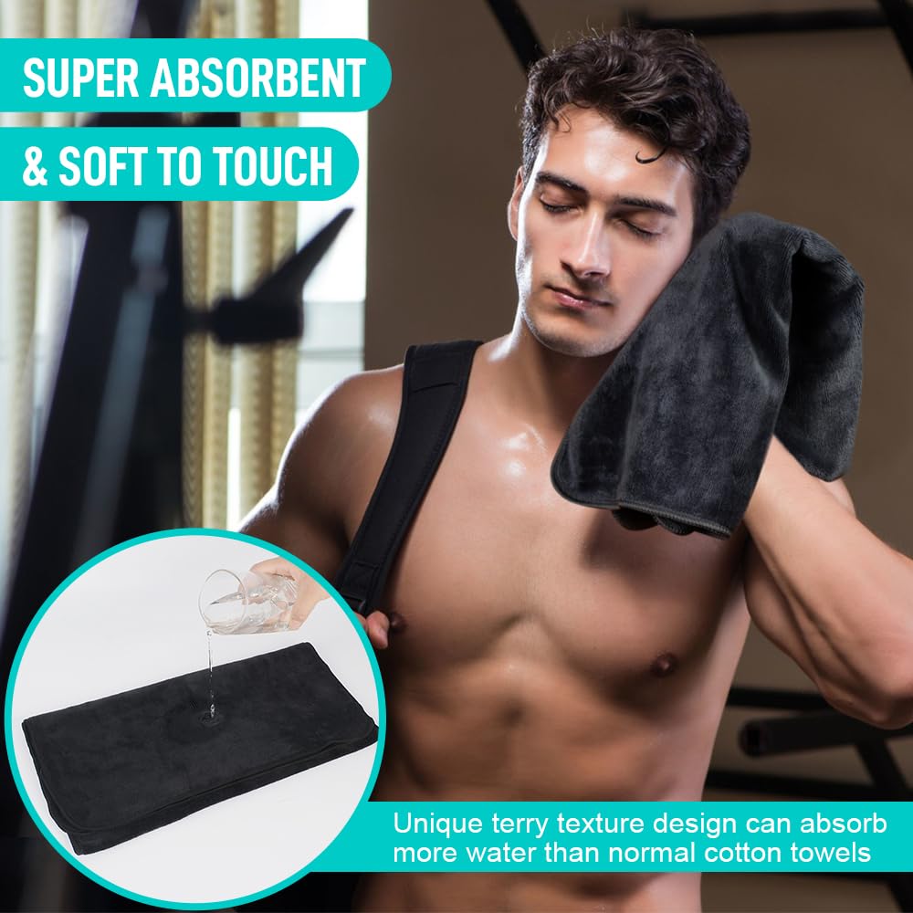 SINLAND Microfiber Gym Towels Super Absorbent Compact Travel Towel Ultra Soft Quick Dry Camping Sweat Towel Rag for Sports Beach Swimming Backpacking Hiking and Yoga Men Women 16 Inch X 32 Inch 3 Pack