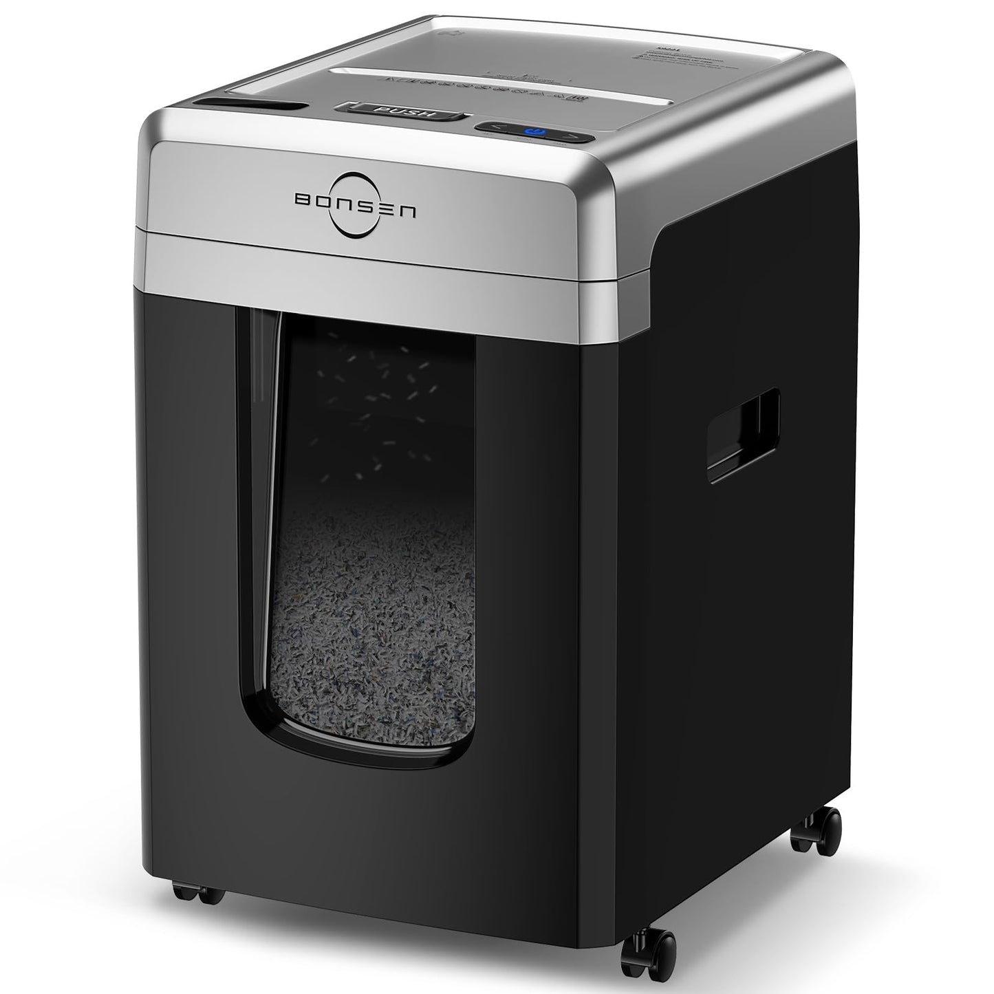 BONSEN 300-Sheet Auto Feed Paper Shredder, P-5 High Security Heavy Duty Shredders for Office Use, 60 Minutes Non-Stop Micro Cut Shredding, 8.1-Gal Pullout Bin, 58dB Quiet Large Paper Shredder (S9221)
