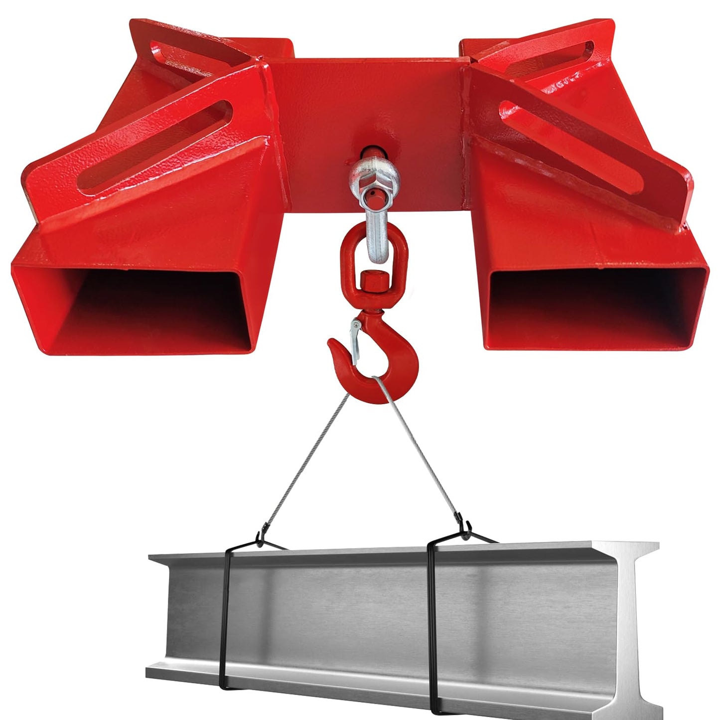 GarveeTech Universal Forklift Lifting Hook 6600 LBS Load Capacity, Forklift Lifting Hoist with Swivel Hook and 2 L-Screws for Fixation