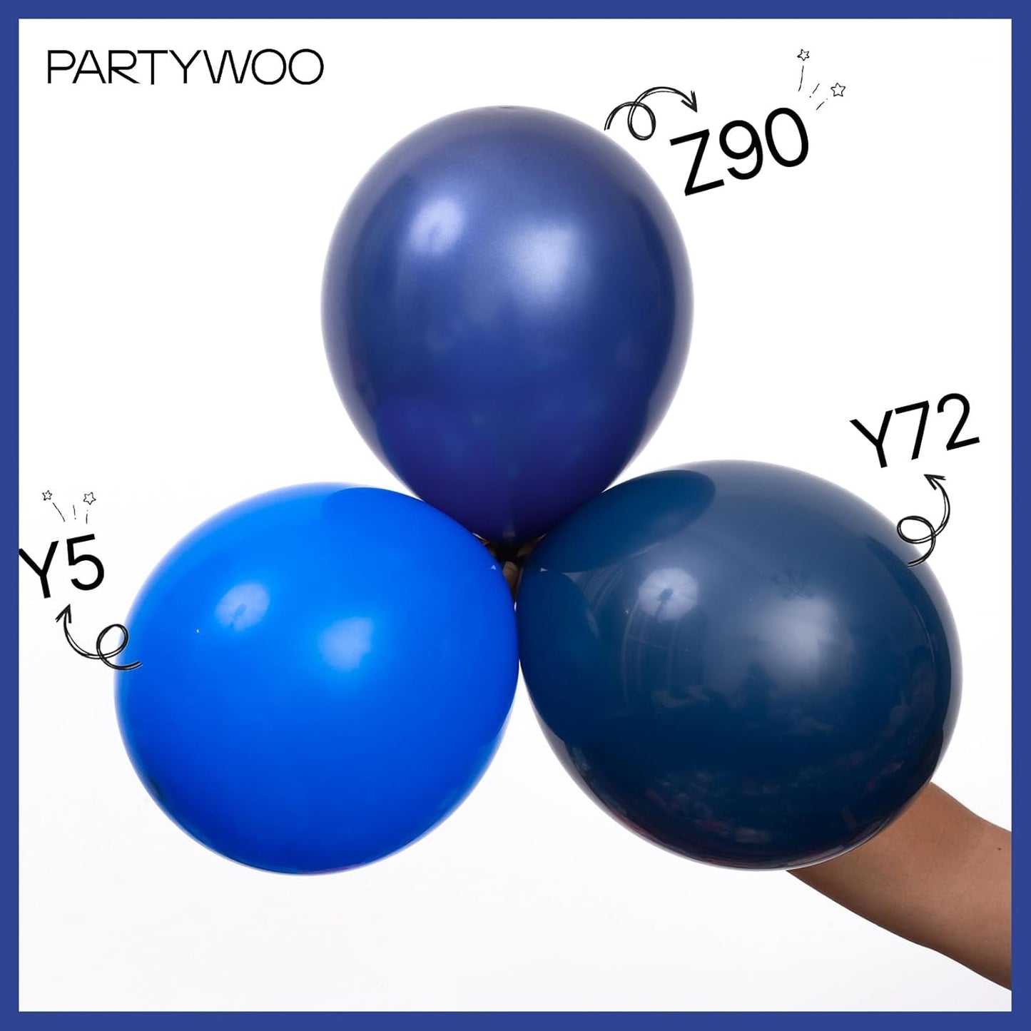 PartyWoo Navy Blue Balloons - 101pcs 12 Inch Dark Blue Latex Helium Balloons for Celebrations