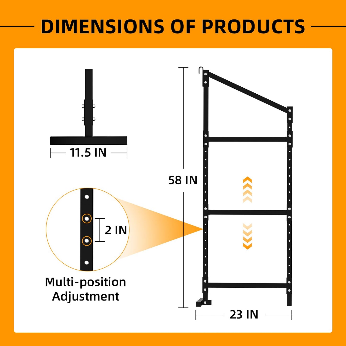 Shipping Container Shelf Brackets 2 Pack, 58" H x 23" W Bracket Adjustable Heavy Duty Steel Cargo Shipping Container Shelves, 3-Tier Power Coated Shipping Container for Organization, Black