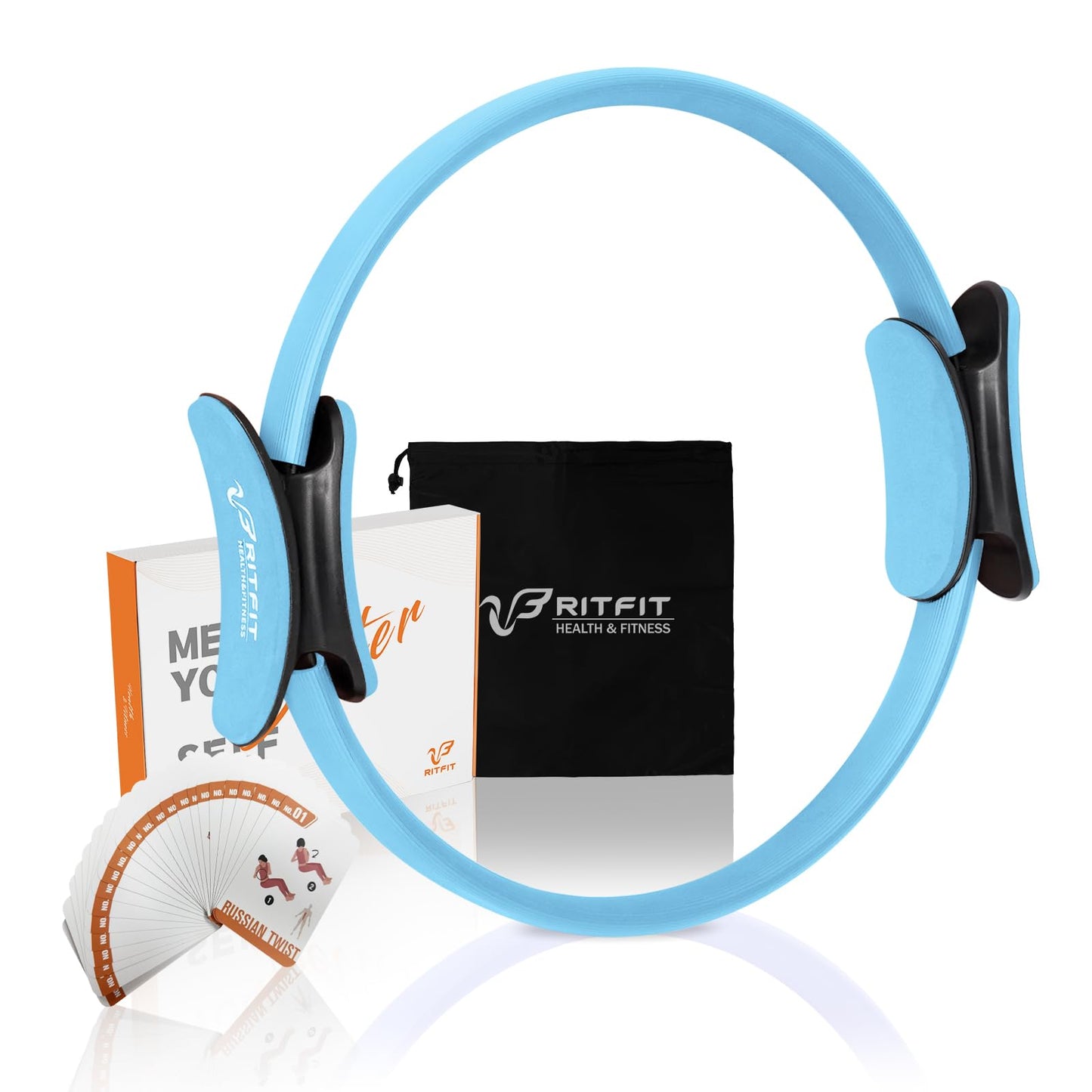 RitFit Pilates Ring Circle - 14 Inch Magic Fitness Circle for Toning Inner & Outer Thighs, Bonus Workout Guide Included