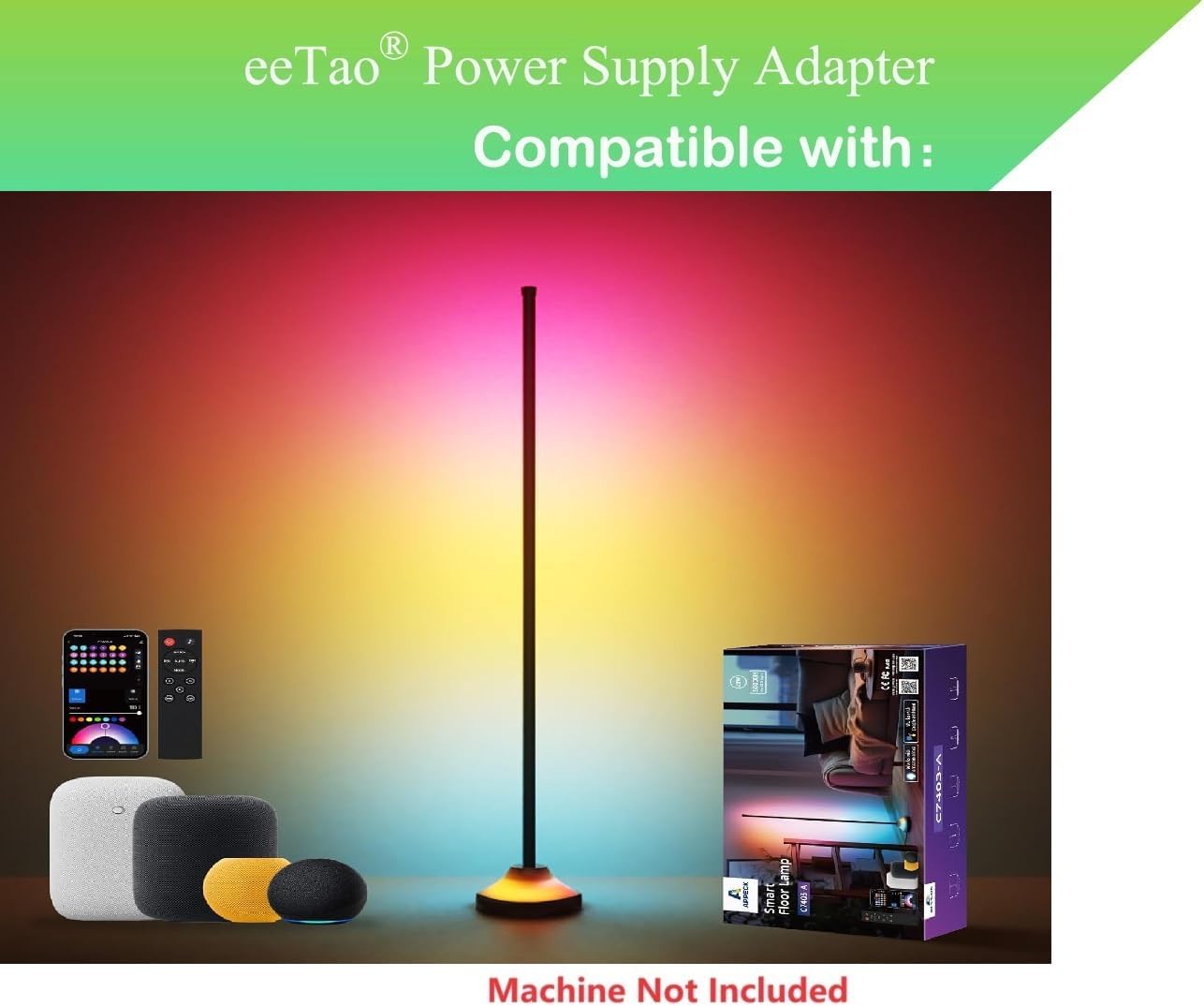 eeTao 24V C7403-A C7403A DC24V Adapter for APPECK RGB IC Smart Corner Floor Lamp Replacement Power Supply Charger Cable