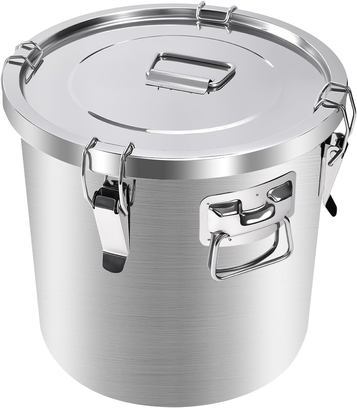 Tircoiude 304 Tainless Steel Large Airtight Canister, 60L/15.8Gal Dog Food Storage Container with Lockable Lid Carry Handle for Liquid Storage, Brewing, Kitchen Commercial Use