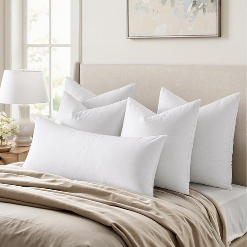 MIULEE Pillow Inserts - Premium Down Feather Throw Pillows | 18x18 Inches, Pack of 4, White
