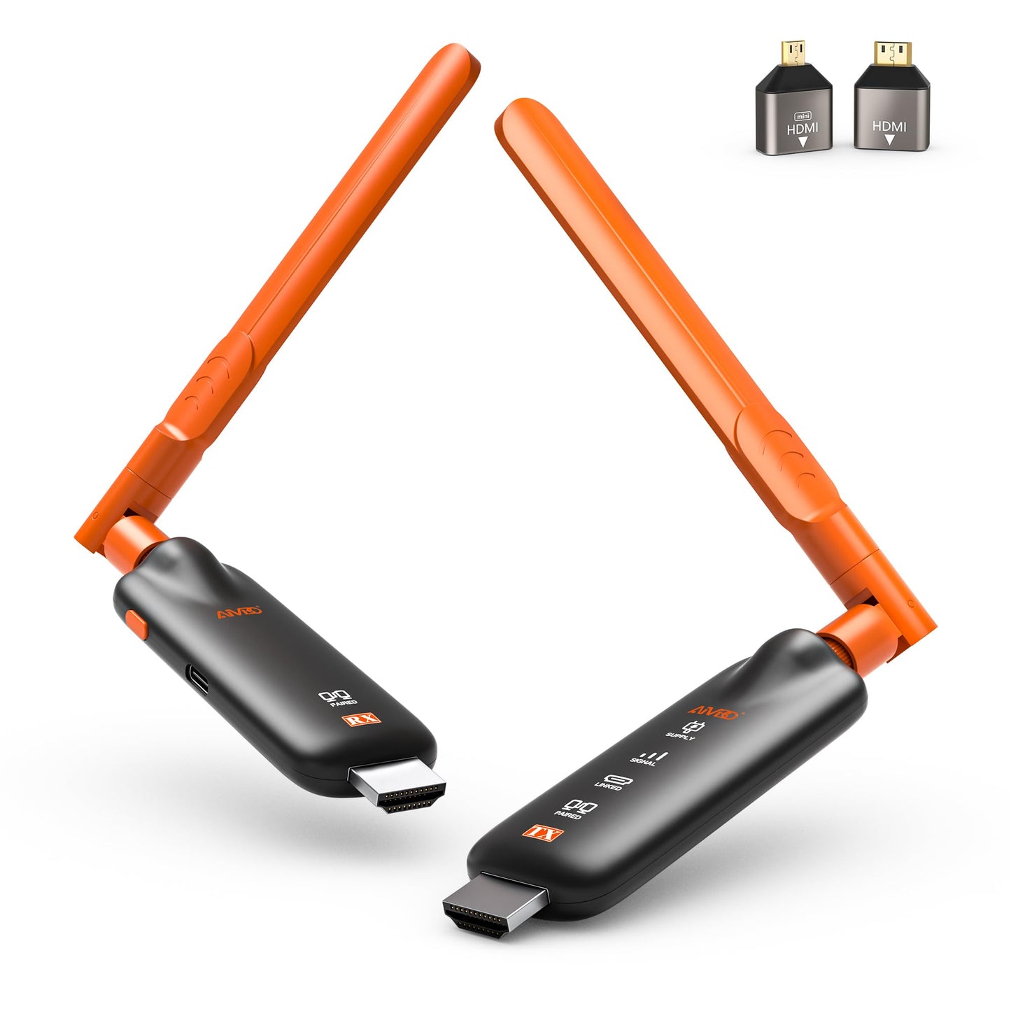 Wireless HDMI Transmitter and Receiver, Gechtech 656FT/200M Long Range, 5.8G, 4K Decode 1080P HD Output, Stable HDMI Extender for PC Laptop Camera Cable Box to Multiple TVs Monitors Projectors