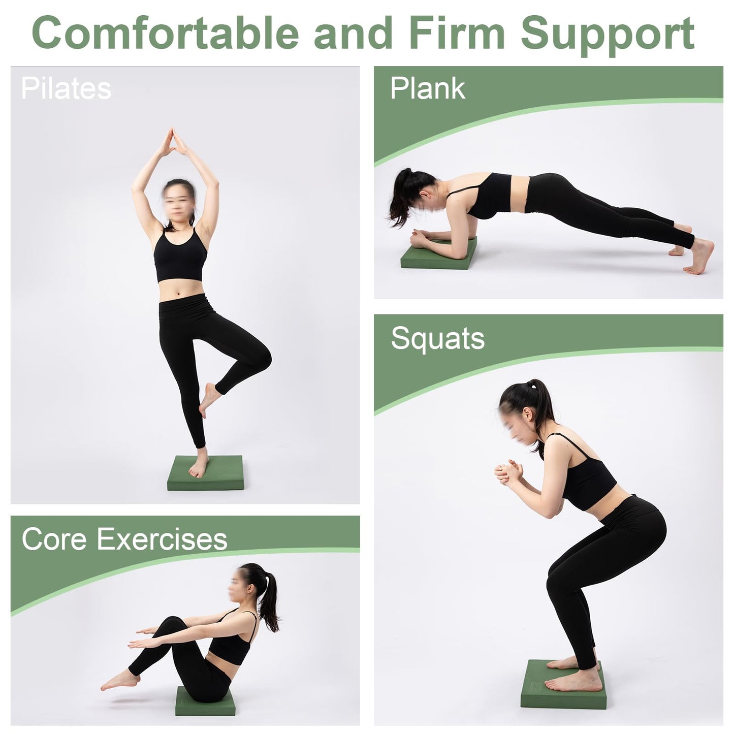 StrongTek Professional Foam Exercise Balance Pad - 15.8" x 13" x 2", High-Density TPE Foam Knee Pad, Non-Slip & Water-Resistant, for Balance Training, Physical Therapy, Yoga, and More (Green)
