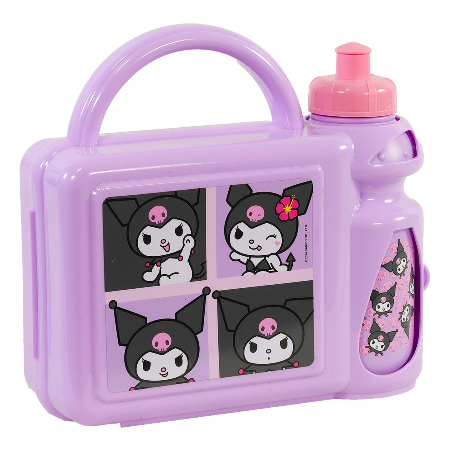 SANRIO Kuromi Lunch Box for Girls - Bundle Lunchbox with Water Bottle Plus Stickers, More | Kuromi Lunch Container for Kids Set