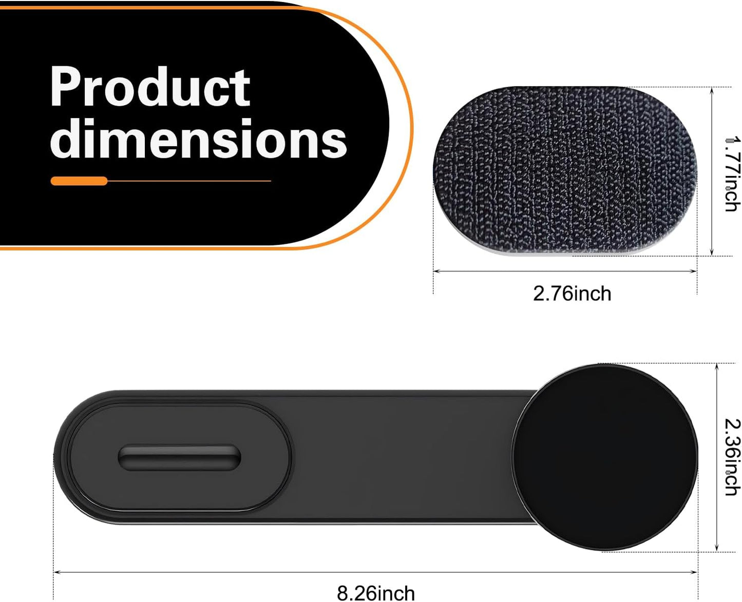 Cuymoap 360-degree Car Phone Holder, Strong Adsorption Anti-Fall Navigation Bracket with Hook and Loop Fastener