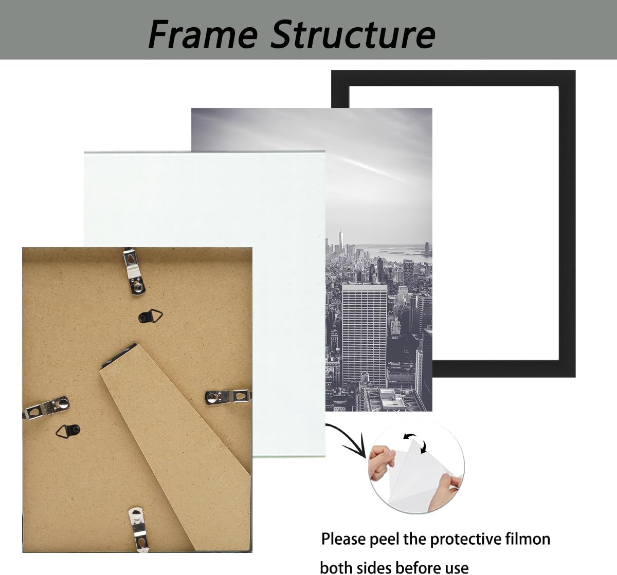 RUN HELIX 8.5x11 Picture Frame - Elegant Document & Diploma Display for Wall or Tabletop, Black