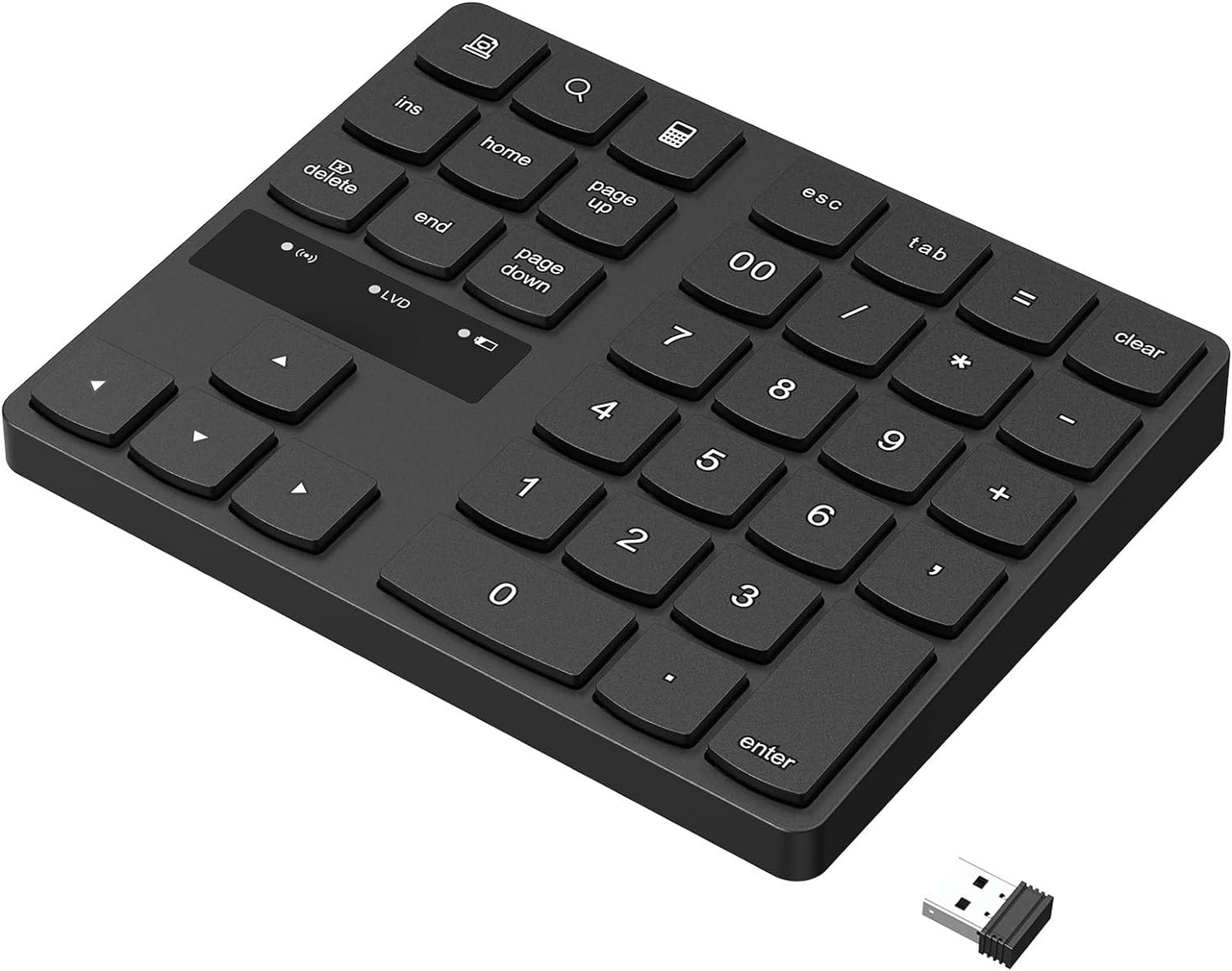 RaceGT 2.4G 35 Wireless Number Pad, Numeric Keypad Ultra-Silent Rechargeable Keys for Laptop,Desktop,PC, Notebook