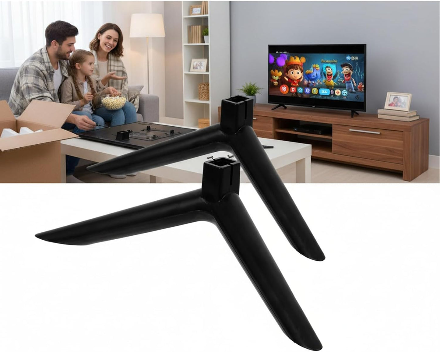 Dranvosk 24-27Inch 2 Pack Universal TV Stand Legs for TVs | Replacement TV Feet with Screws | Easy Install Plastic