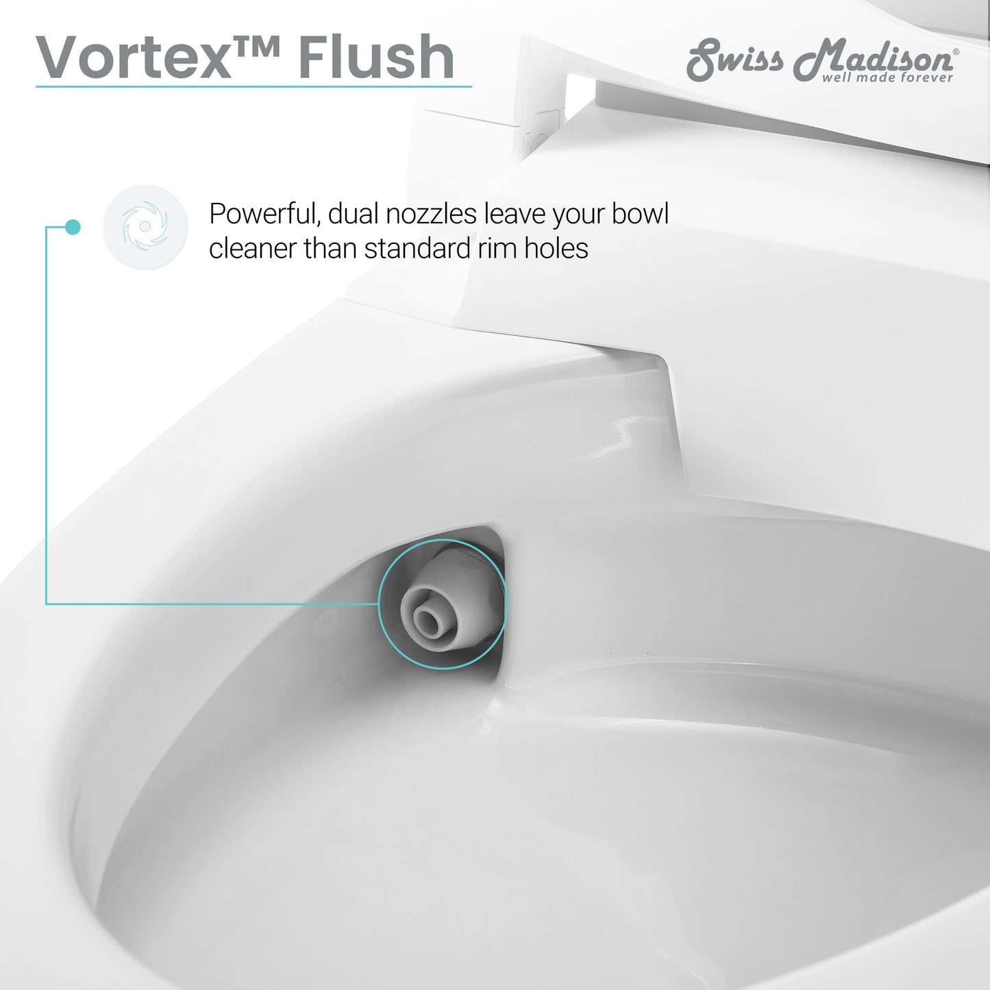 Swiss Madison Hugo Smart Toilet, Touchless Vortex™ Dual-Flush 1.1/1.6 gpf Tankless Toilets for Bathroom
