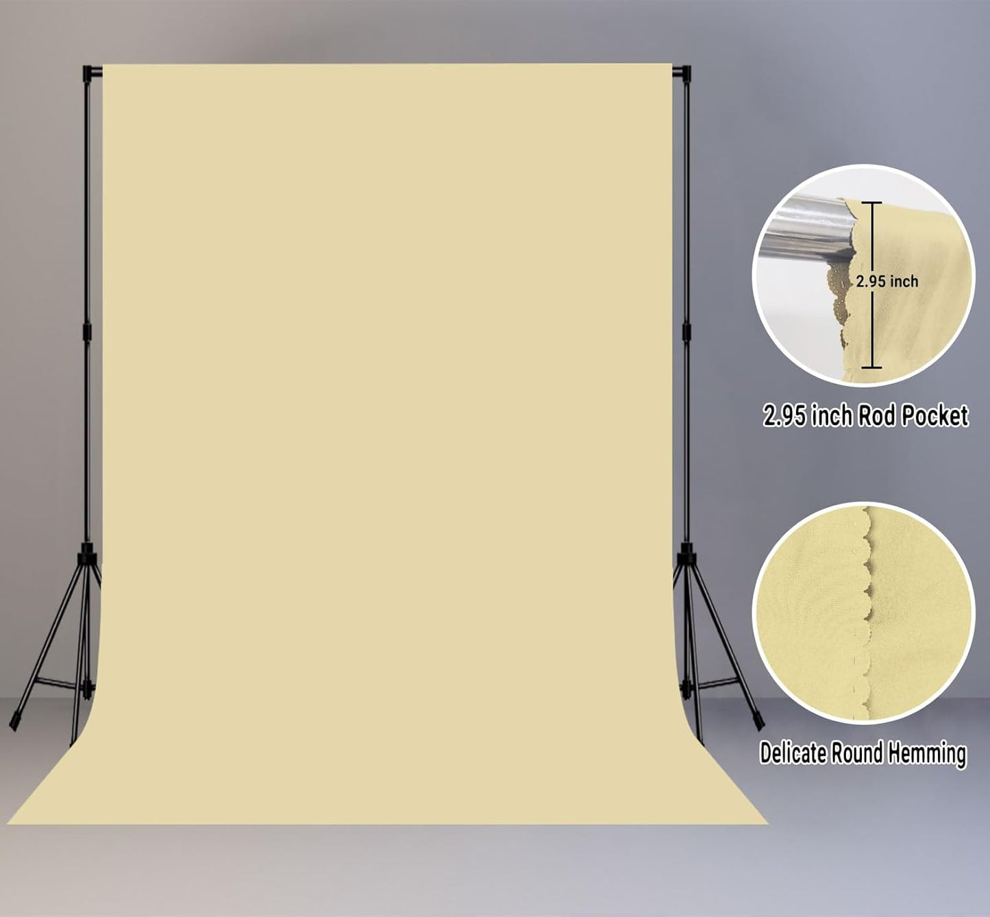 LYLYCTY 8x10ft Tan Portrait Backdrop Zoom Meeting Photo Studio Shooting Props