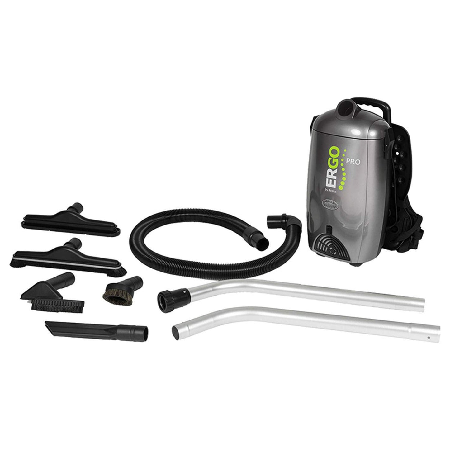 Atrix Ergo Pro Backpack Vacuum Cleaner, 8-Quart HEPA Filtration, 1400W Motor, 106 CFM Suction, Lightweight & Quiet 72 dB, Includes Hose, Wand, Carpet/Hard Floor/Upholstery/Crevice Tools