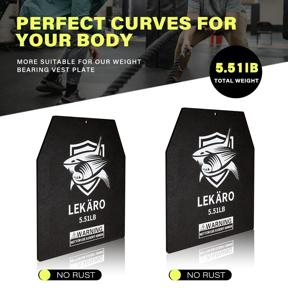 Weighted Vest Plates 9.8"x11" Steel Weight Plates for Vests – 5.51/8.81/15.43/20.94 LB Pairs – Rust-Proof Powder Coated Workout Inserts for CrossFit Murph Rucking Running Strength Training