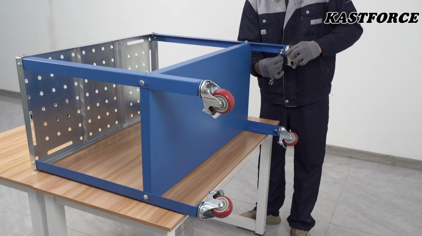 KF3017 Rust-Free 36”×18” Welding Table 1200 lbs Loading Capacity, Wedling Cart Universal Work Table with 5/8" Holes, Top Thickness up to 13Ga, Withstands Heat up to 1600 Fahrenheit