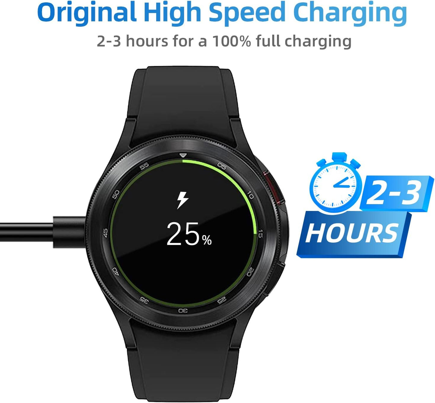 Clolasa 2 Pack 8/8 Classic/7/Ultra/6/6 Classic/5/5 Pro/4/4 Classic/3/Active 2/Active 3.3FT for Samsung Galaxy Watch