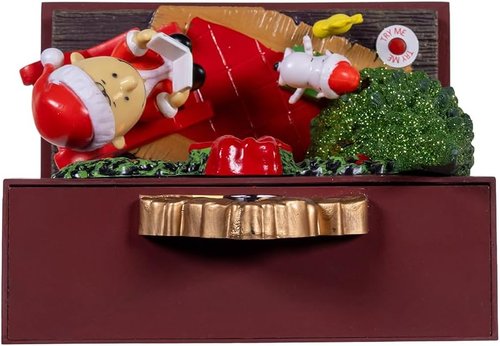 Kurt Adler Battery Operated Musical Santa - Festive Fireplace Decoration for Holiday Cheer