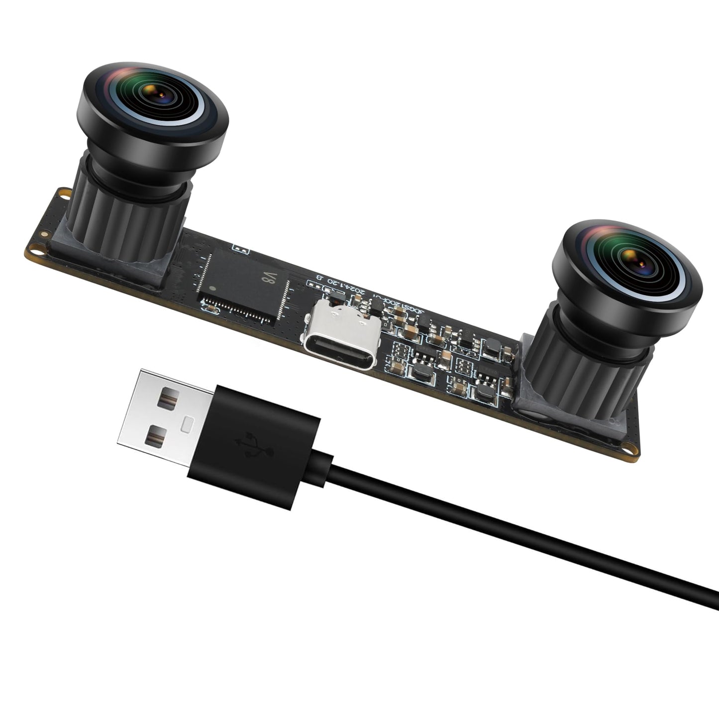 MMlove USB Stereo Camera Module 1200P 60FPS Global Shutter USB Webcam with Synchronous Dual Lens,600P 120FPS High Speed 3D Webcam 112° Wide Angle Lightburn Camera for VR,PC/Laptop/Raspberry Pi