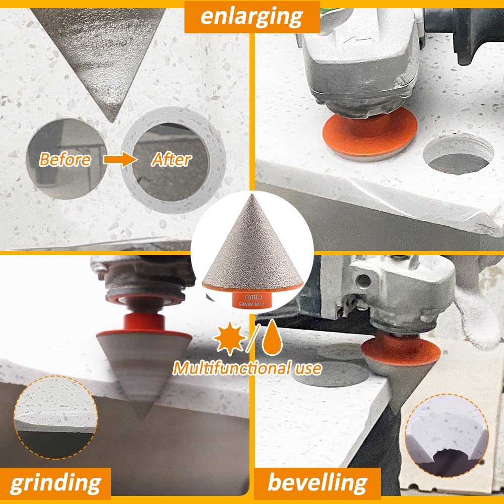 BGTEC Diamond Hole Saw Kit - 8PCS 25/35/50/75/100mm Core Bit + 20mm Finger Bit + 50mm Chamfer Bit + SDS Adapter for Porcelain Tile, Ceramic, Marble, Granite