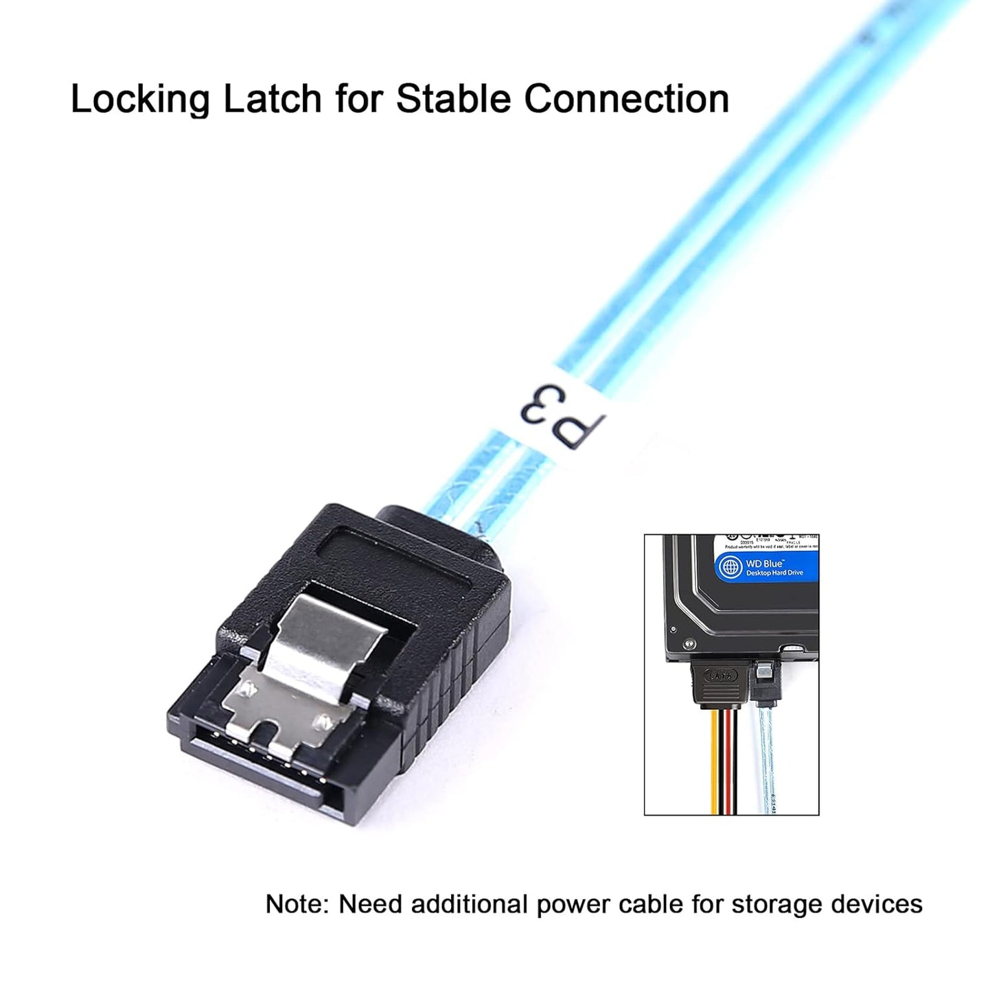 Cable-0.5M, 6Pcs/Set-6Gbps-Sata (1.6FT) ADCAUDX SATA-III HDD-SSD Data-Cable Thin Replacement for Bitcoin