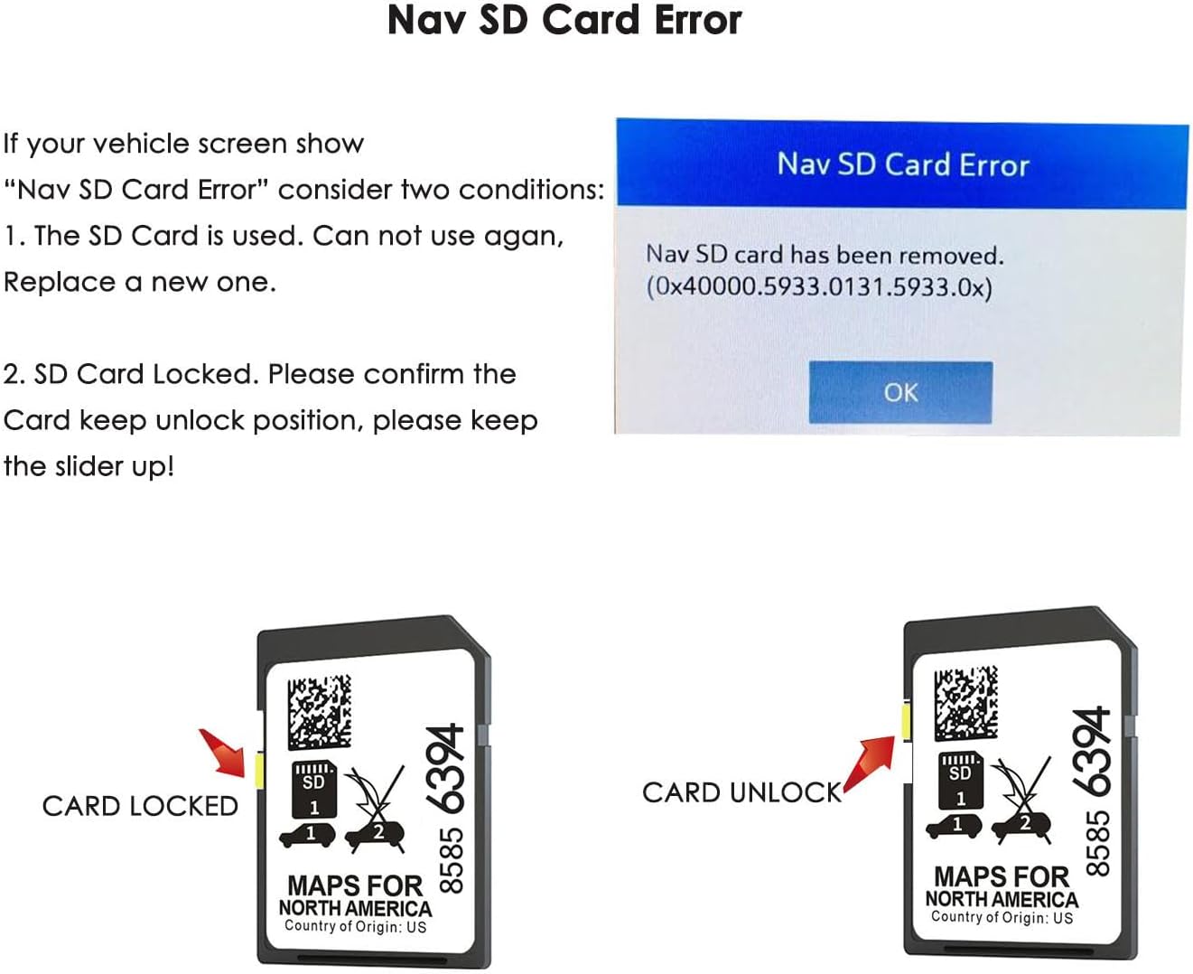 Thcbme 2025 Use,2024 85856394 Release GPS Navigation SD Card Compatible with GMC Chevry Cadilla Buick,Silverado