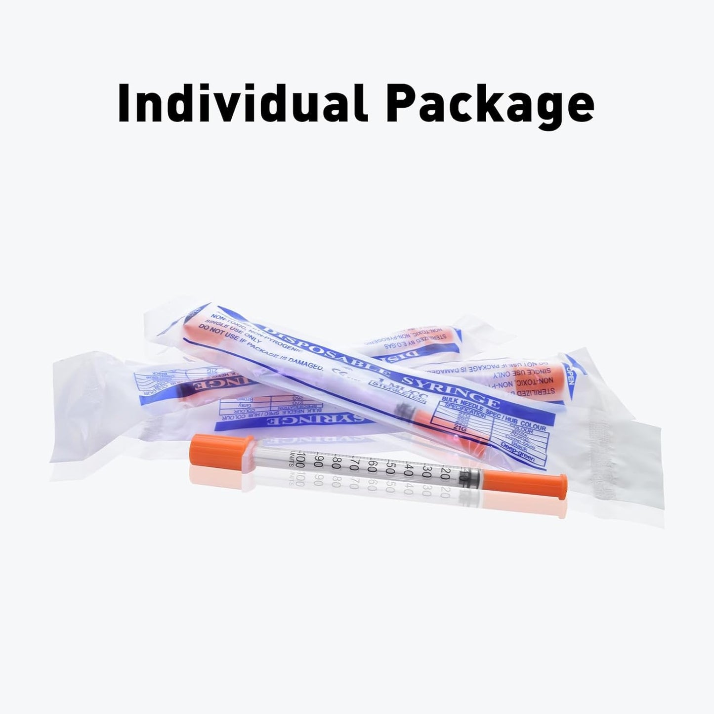 U-100 Syringes - 1cc 31g 5/16" (8mm) - Individually Wrapped, Pack of 20