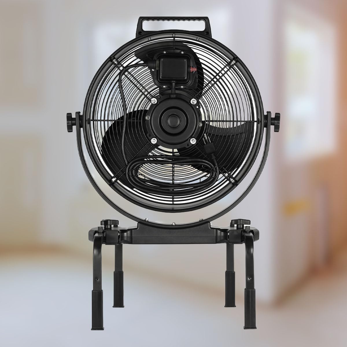 BLOTEK W58352 16-Inch Dust King High Velocity Floor, Exhaust, or Blower Fan, Black, 3-Speed, 270-Degree Adjustable Tilt, IP64 Waterproof, Ideal for Contractors and DIY in Warehouses and Factories