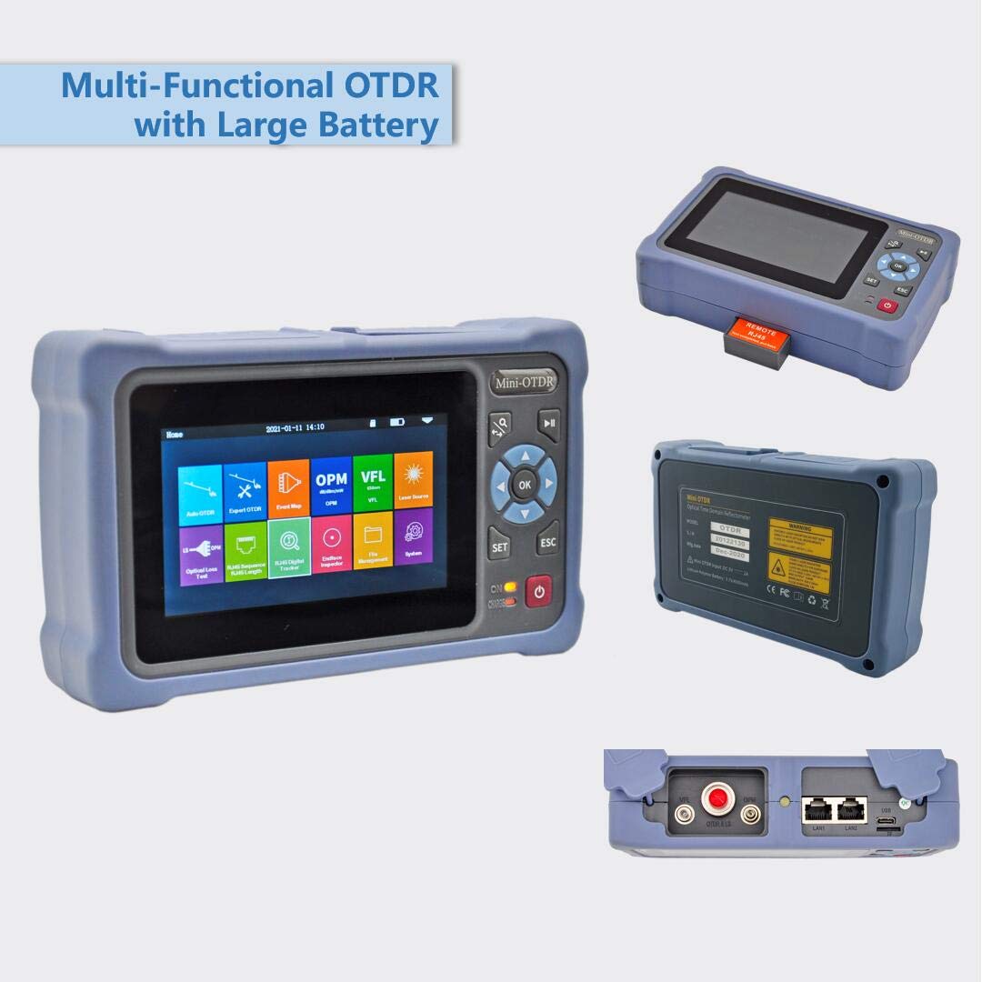 QIIRUN Portable OTDR Fiber Optic Tester 1310/1550nm 26/24dB - Easy-to-Use Optical Time Domain Reflectometer, 4.3" Touchscreen Handheld Fiber Tester with VFL OPM OLS, Complete Kit for Field Testing