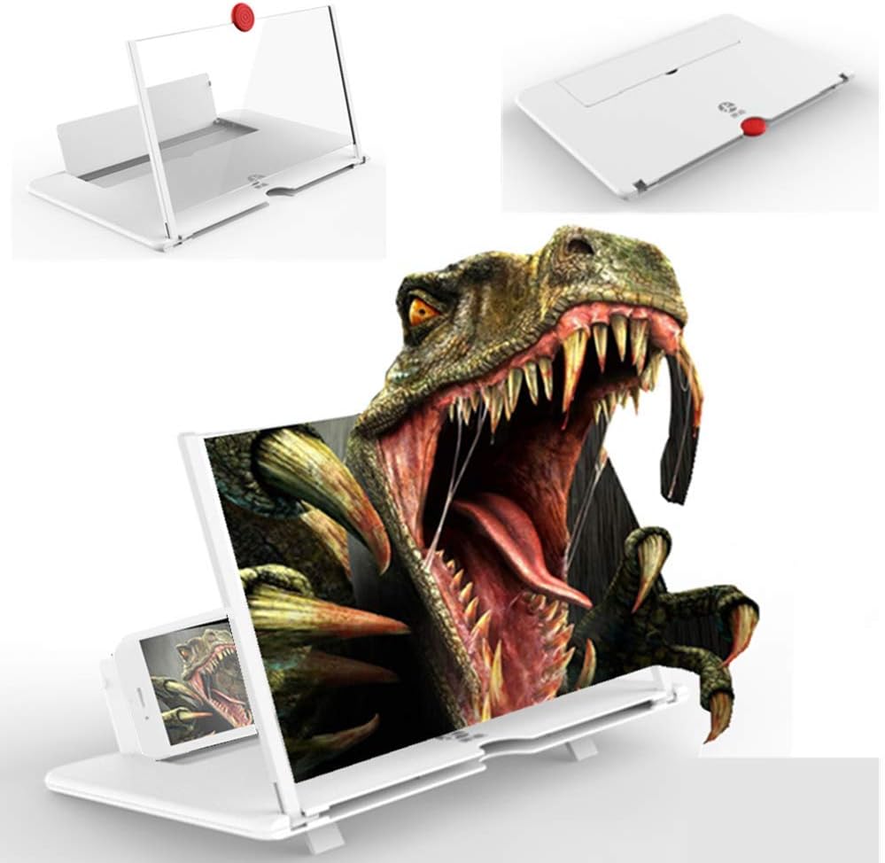 Boolian 12'' 3D Screen Magnifier for Cell Phone, HD Amplifier Projector Magnifing Screen Enlarger for Movies, Videos
