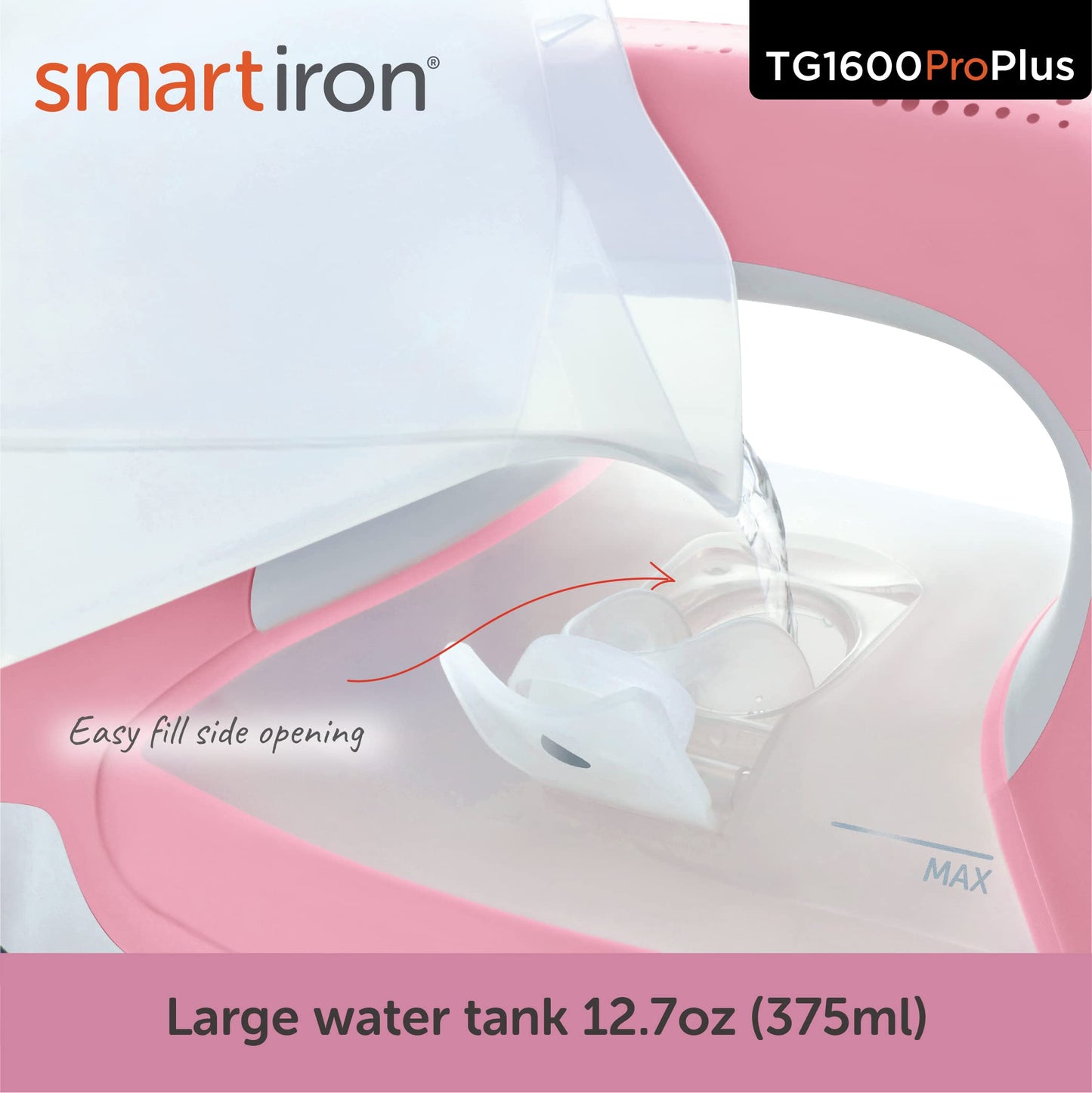 oliso TG1600 ProPlus Smart Iron with Auto-Lift – 1800 Watt Steam Iron for Clothes, Sewing, Quilting & Crafting – Diamond Ceramic-Flow Soleplate, Rosé