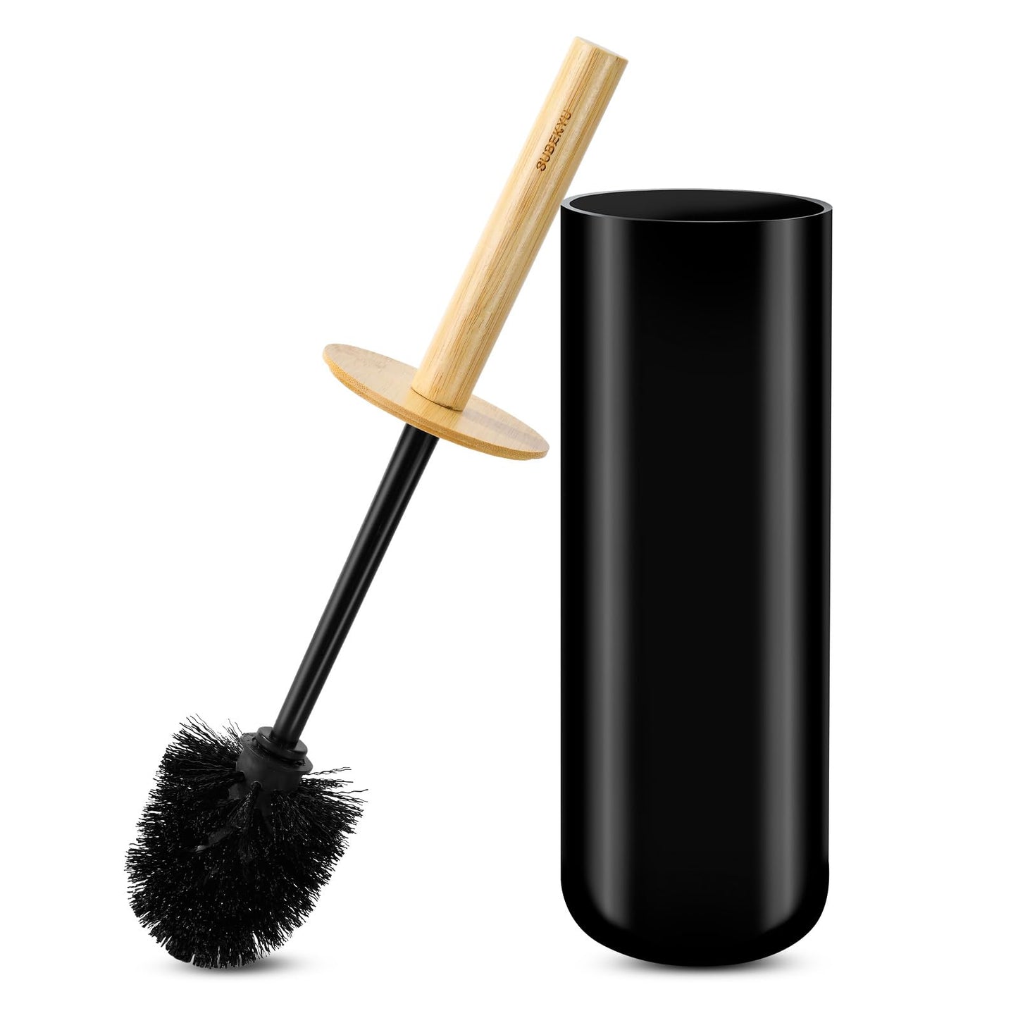 SUBEKYU Toilet Brush, Toilet Bowl Brush and Holder Set, Bathroom Toilet Bowl Cleaner for Deep Cleaning, Black